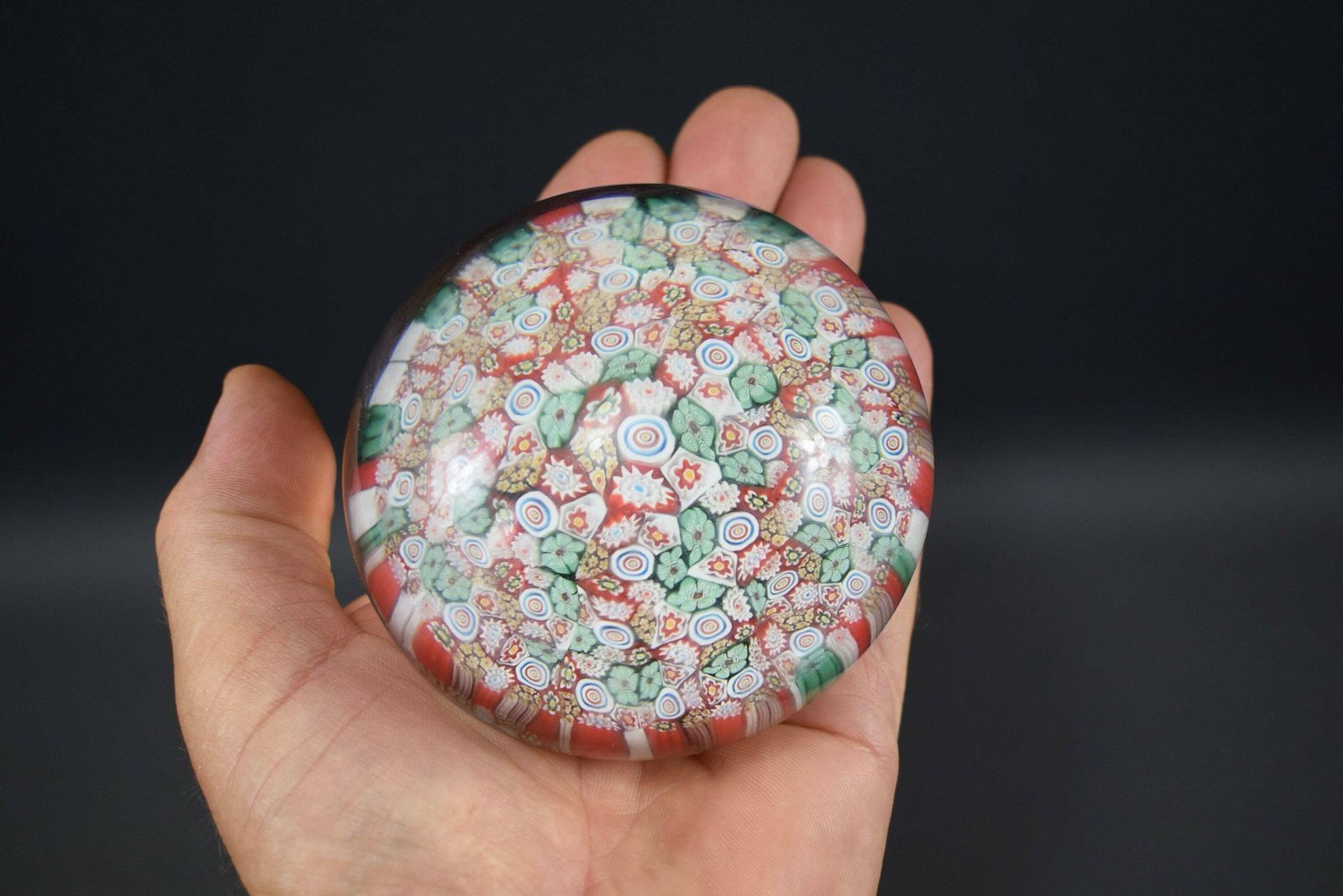 Antique Italian Murano Glass Ball Sulphur Paper Press photo Home Decor