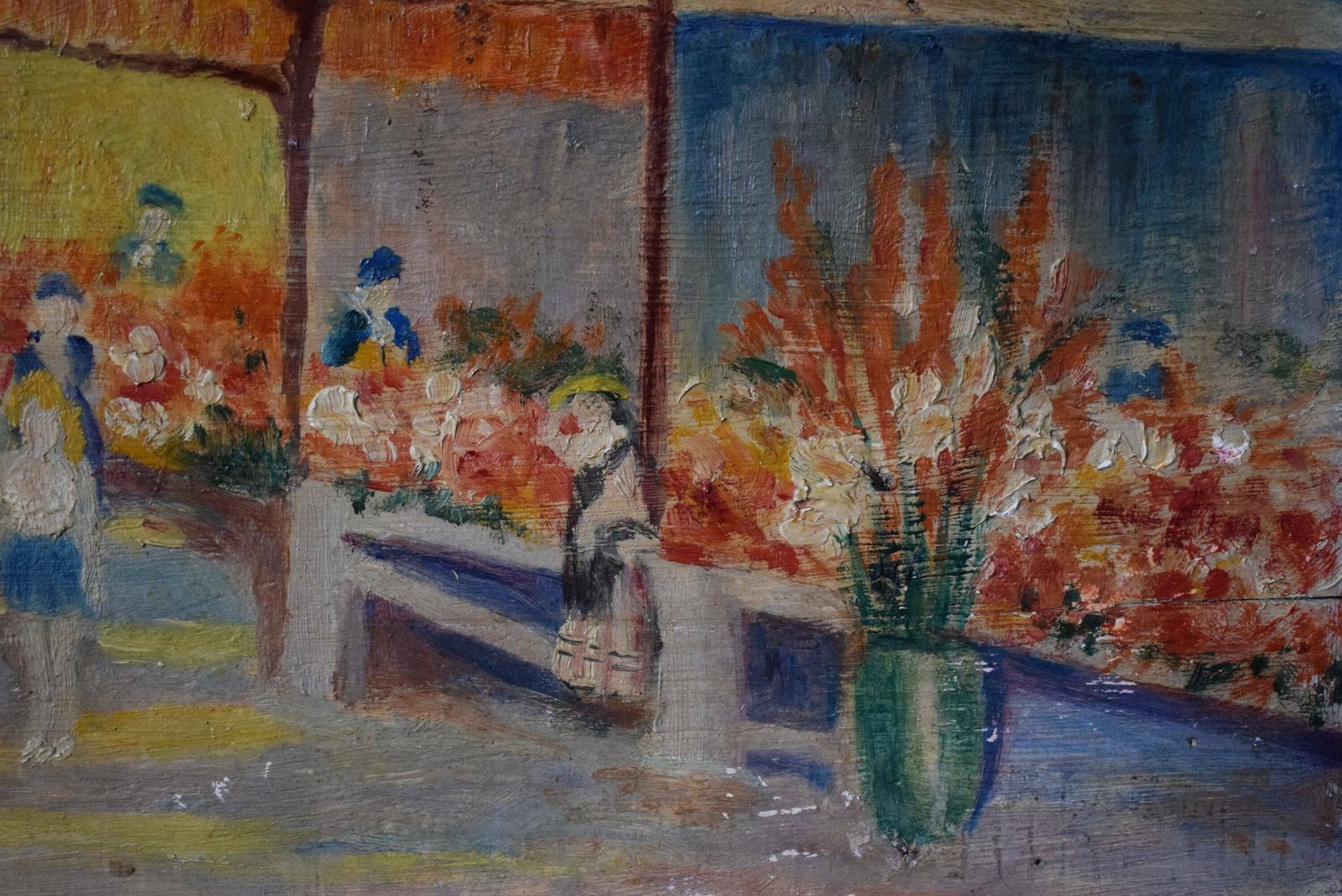 1910's French Impressionnist Oil Painting South Of France Provence photo furniture