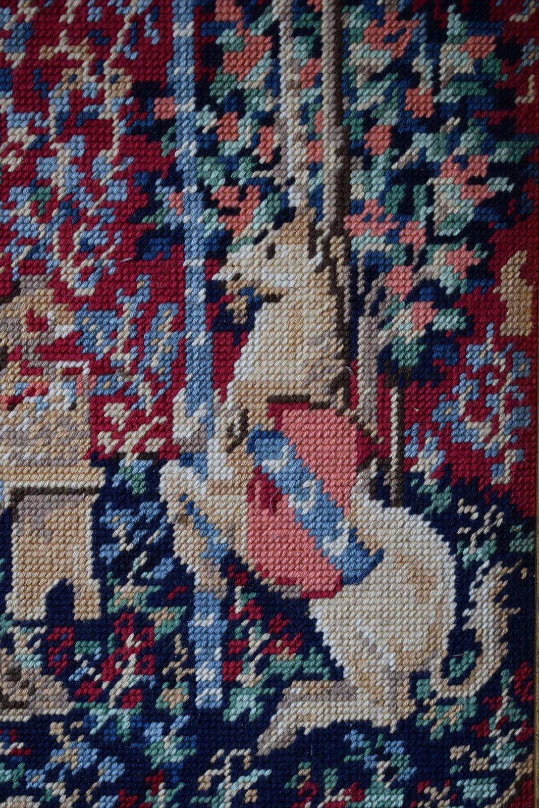 The Lady And The Unicorn Taste Needlepoint Wool Canvas Tapestry Wall Hanging Canvases photo Art