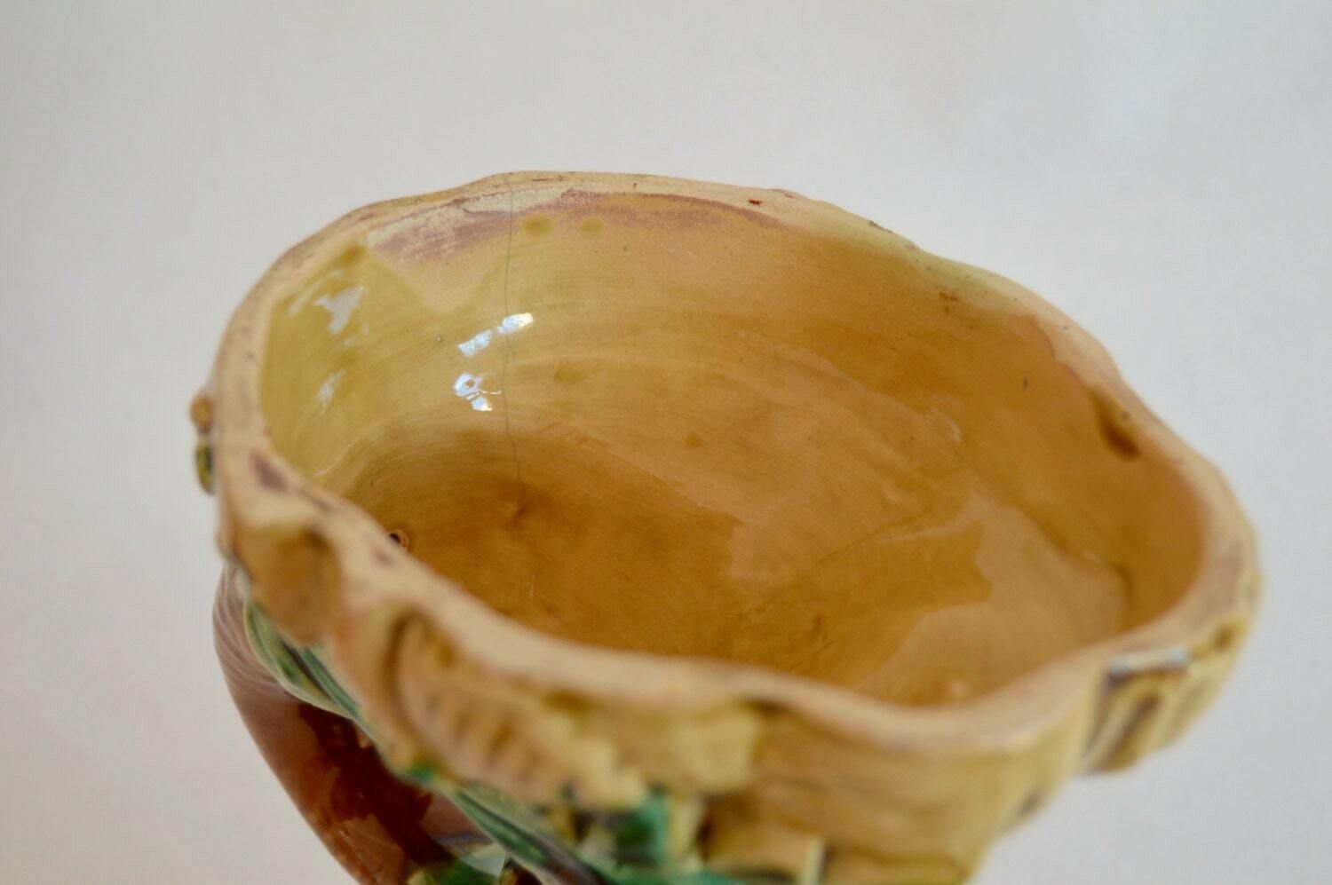 Rare Antique French Majolica Gurgling Fish Pitcher Jug Vase photo 320.0