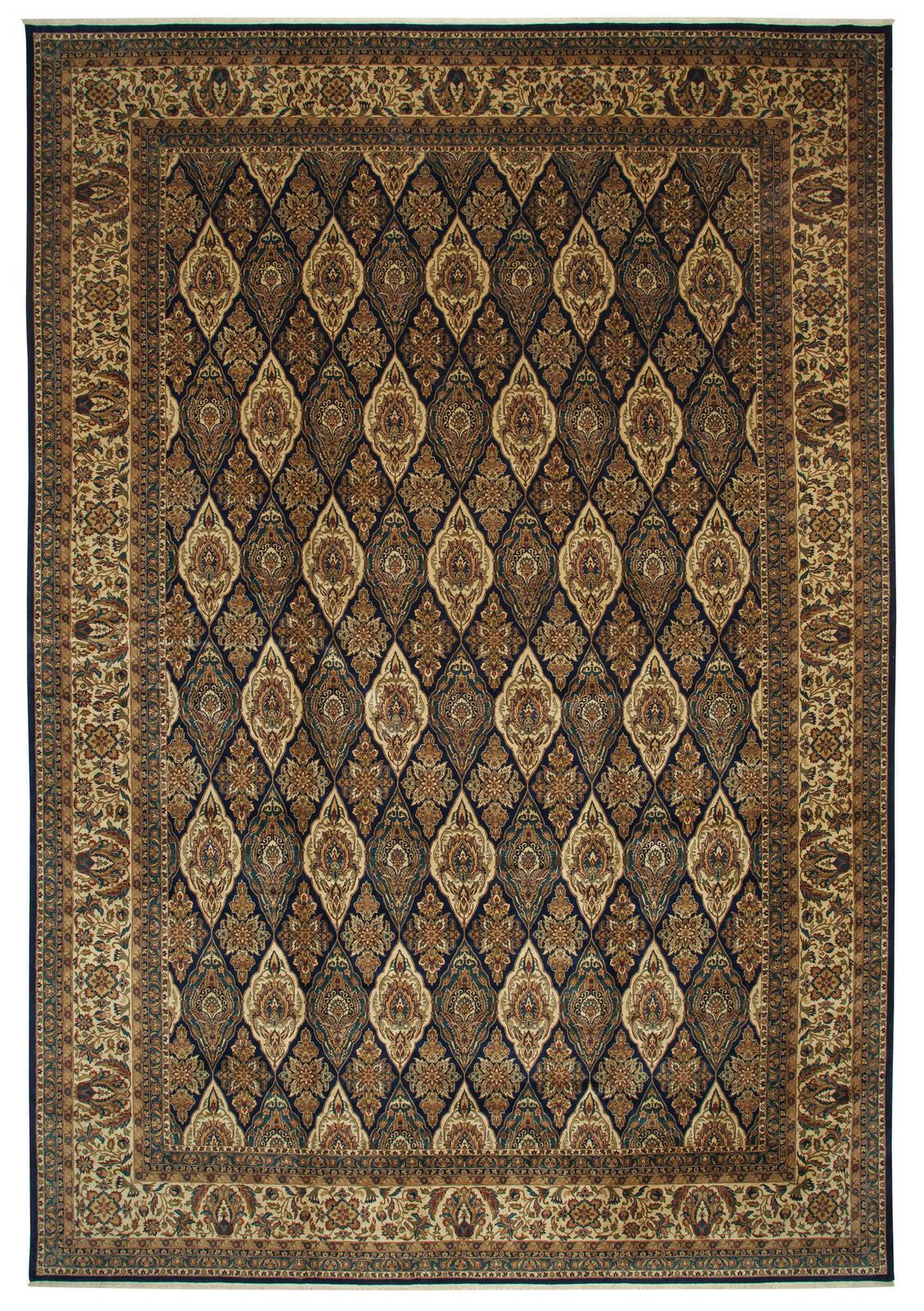 Wool Oriental Design Brown Large Oushak Area Rug   407 Cm X 600 Cm