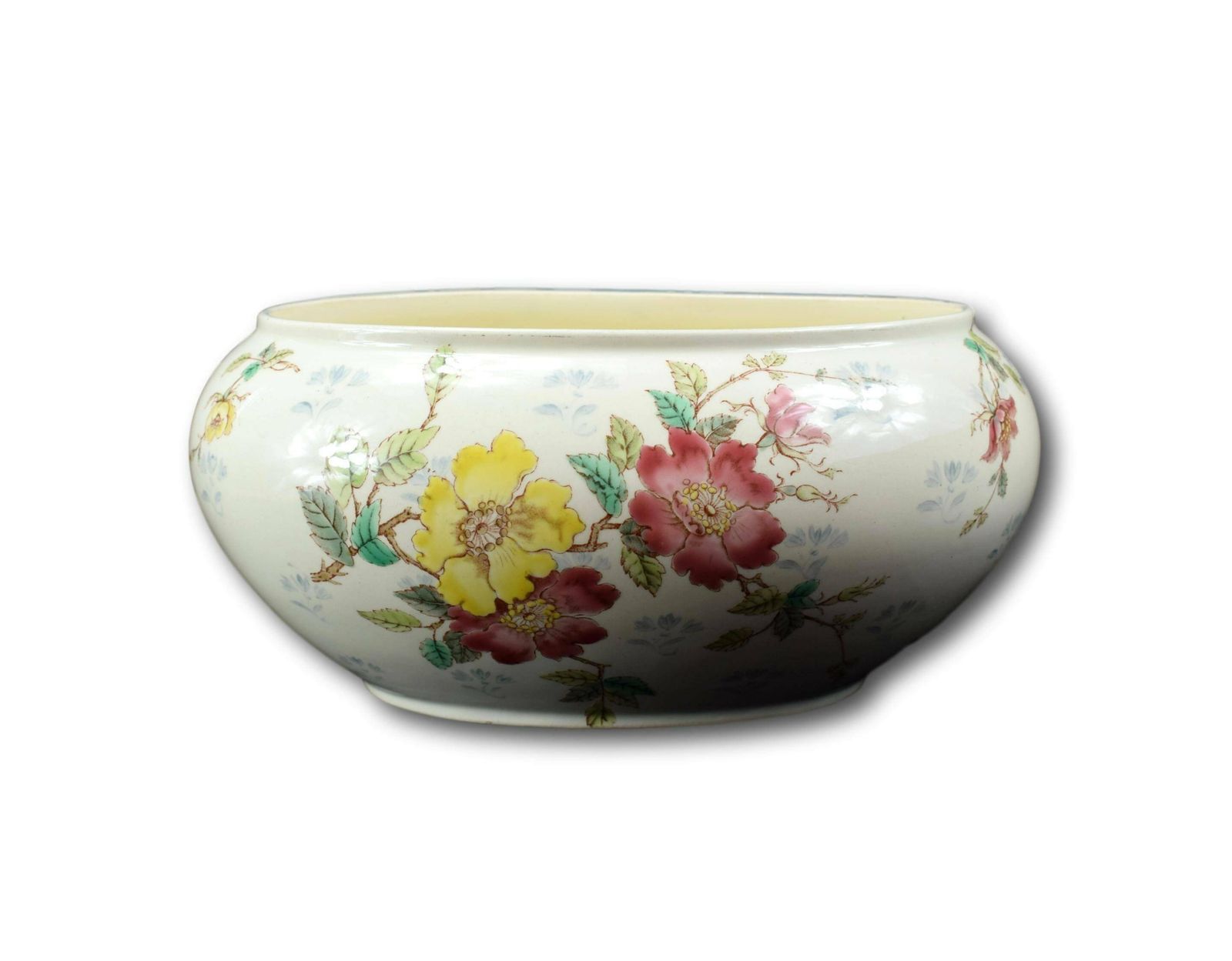 Kg Luneville Art Nouveau French Large Luneville Majolica Jardiniere Planter