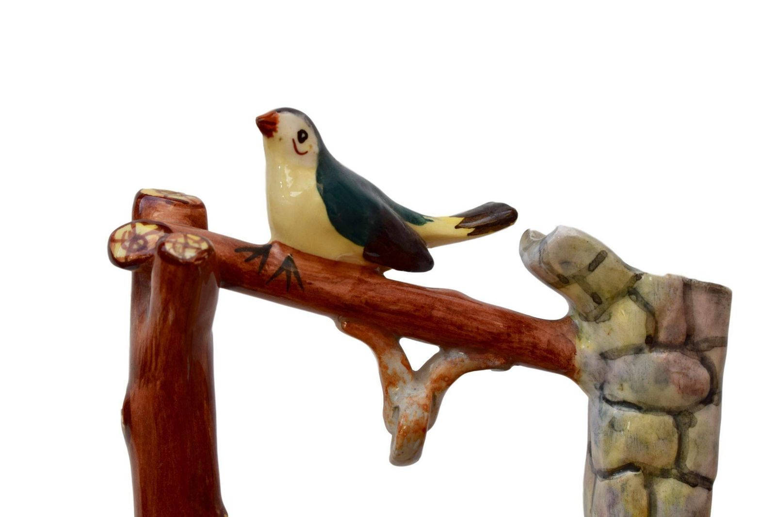 Jerome Massier Antique French Vallauris Majolica Bird Wishing Well Centrepiece photo for sale
