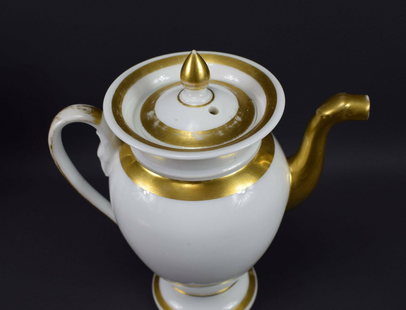 Antique French Vieux Paris Porcelain Coffee Pot 19th photo 148.0