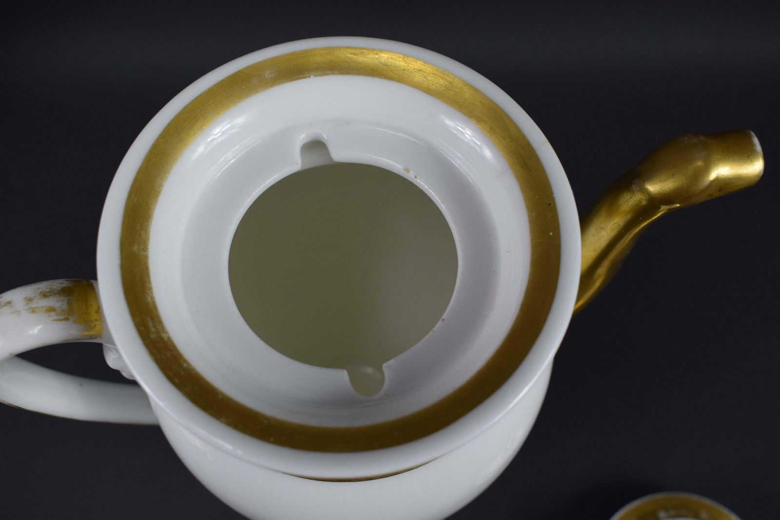 Antique French Vieux Paris Porcelain Coffee Pot 19th photo vintage