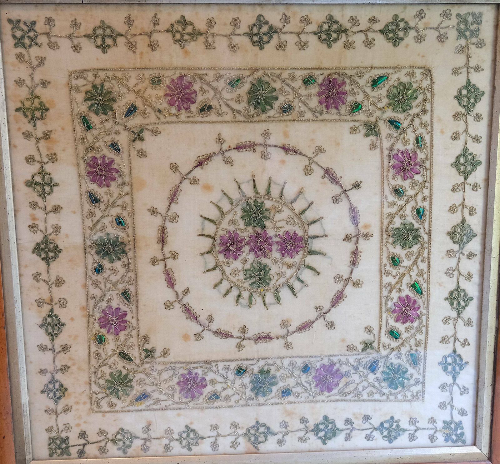 Antique Beetle Wing Embroidery, Indian Textile photo 150.0