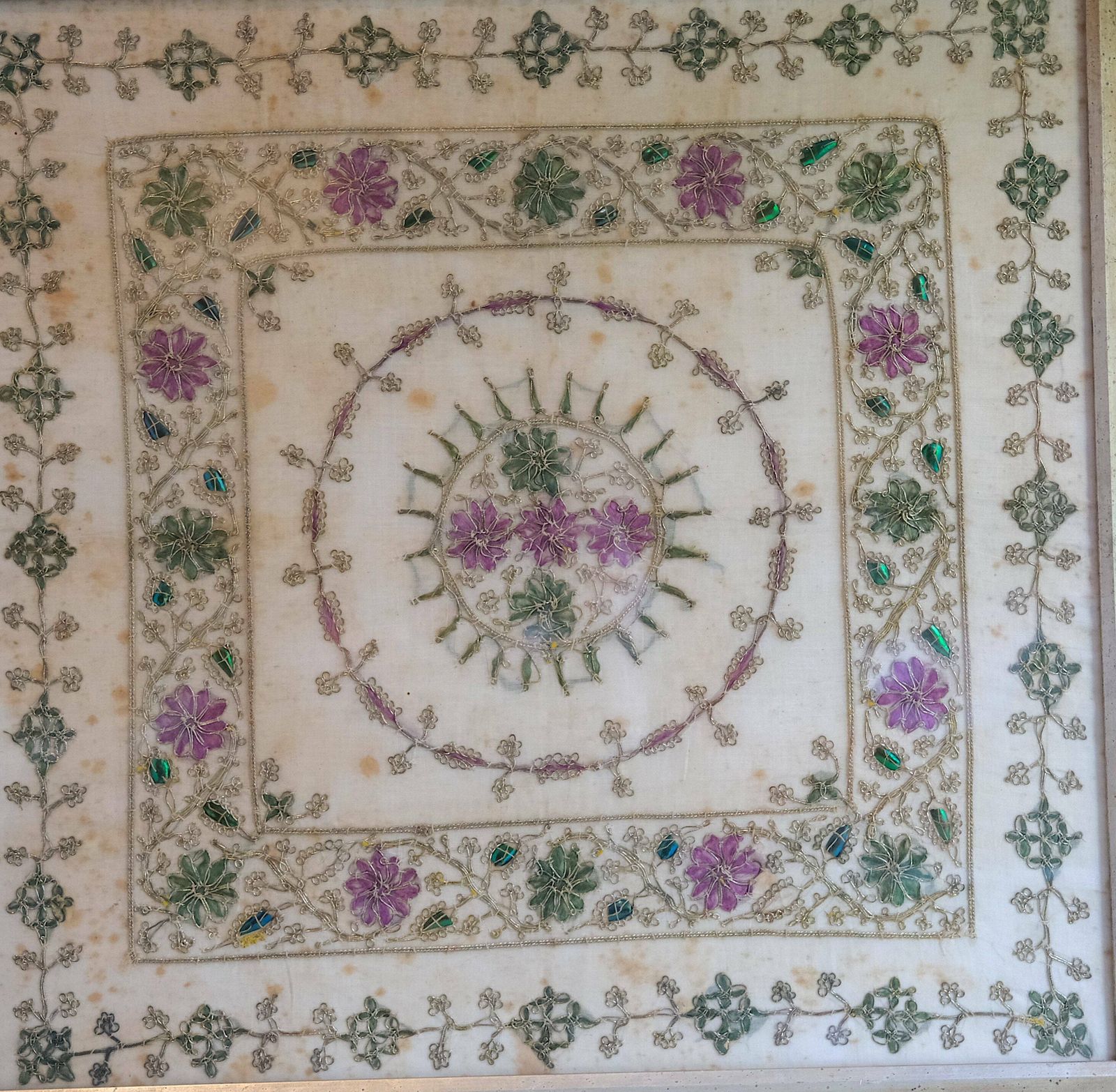 photo for sale Antique Beetle Wing Embroidery, Indian Textile