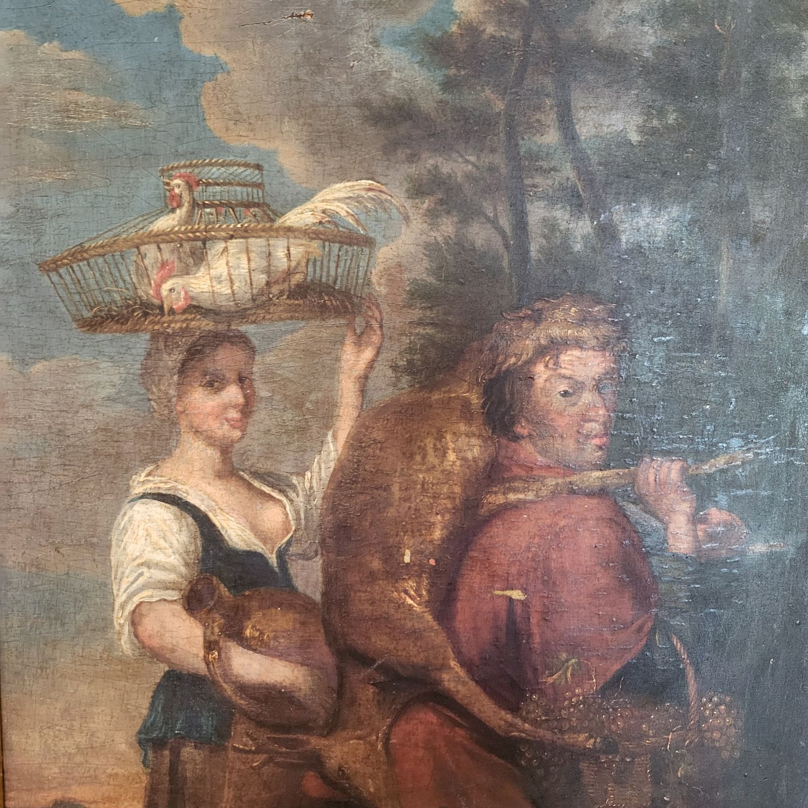 Oil Painting Of A Hunter With Lady photo Art