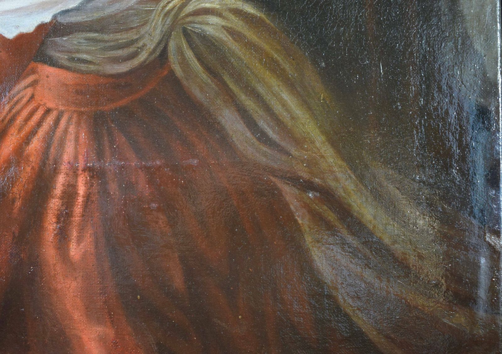 Antique French Oil Painting On Canvas Queen Mary Antoinette Signed 19th photo vinterior