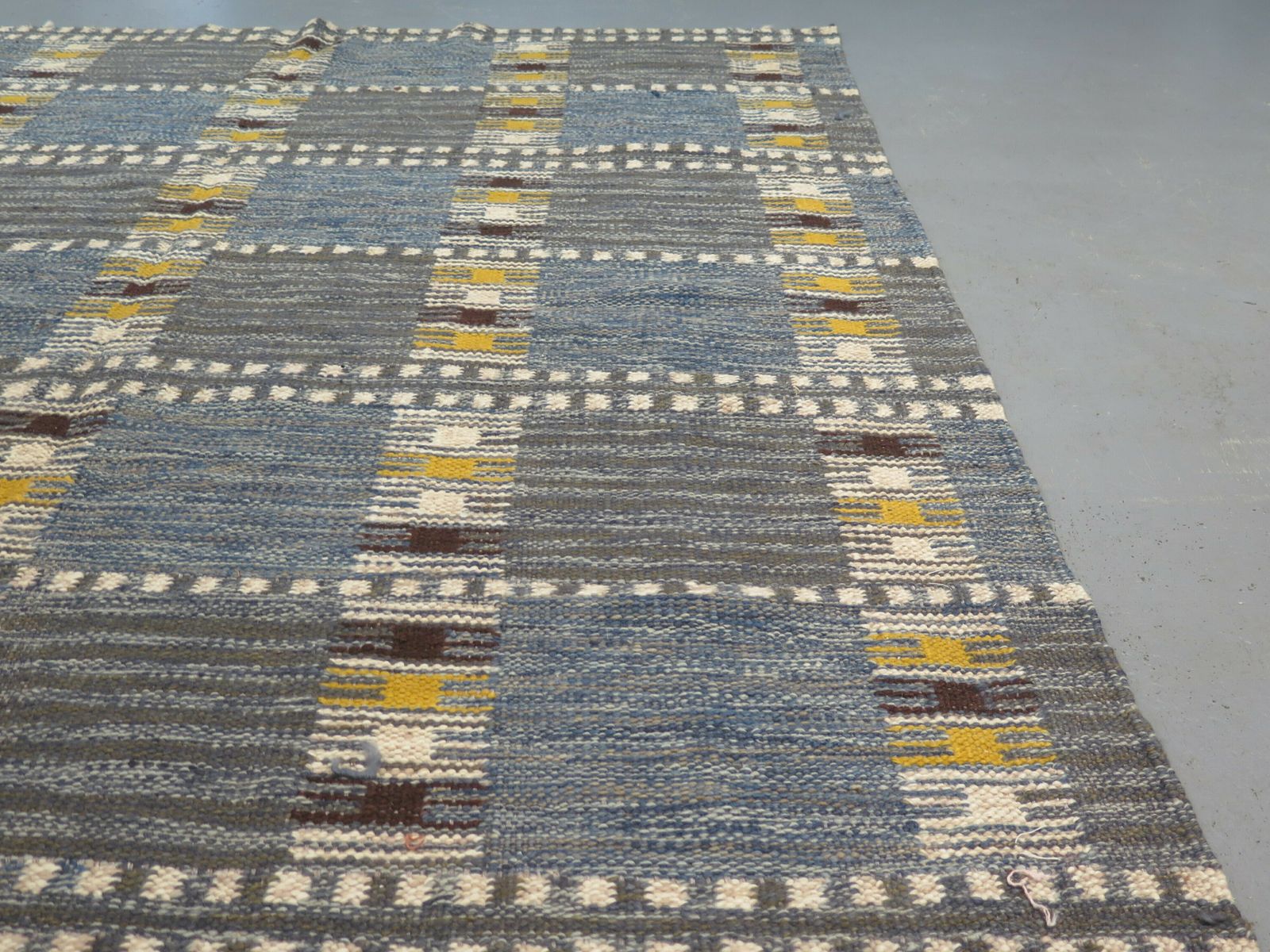 Handwoven Mid Century Swedish Style Kilim photo Textiles