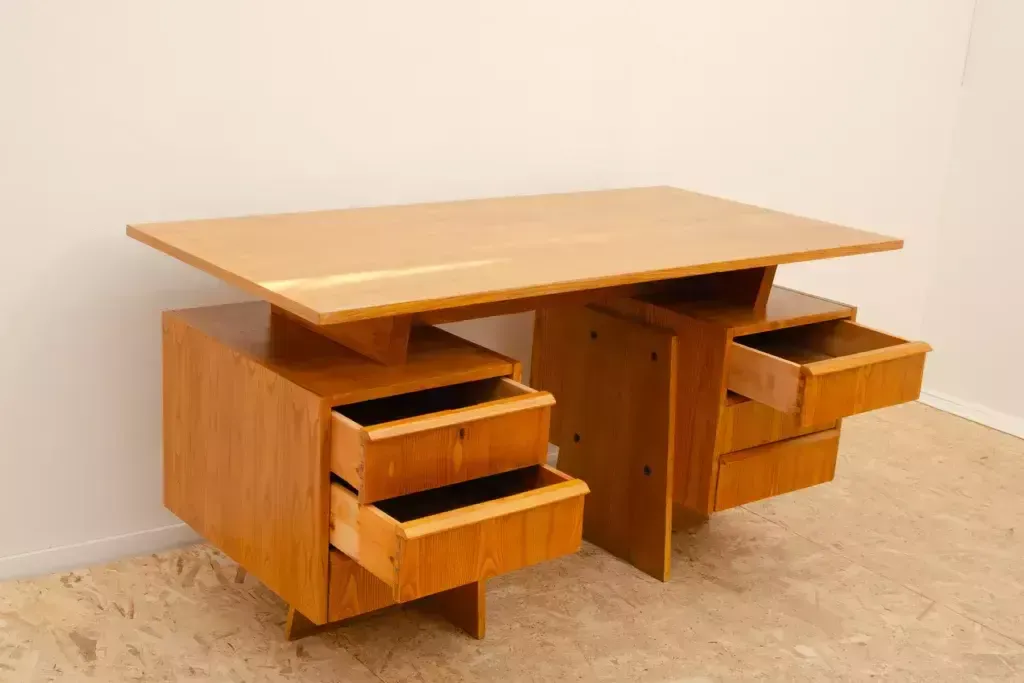 photo furniture Fully Renovated Czechoslovak Huge Writing Desk, 1970´S, Central Europe