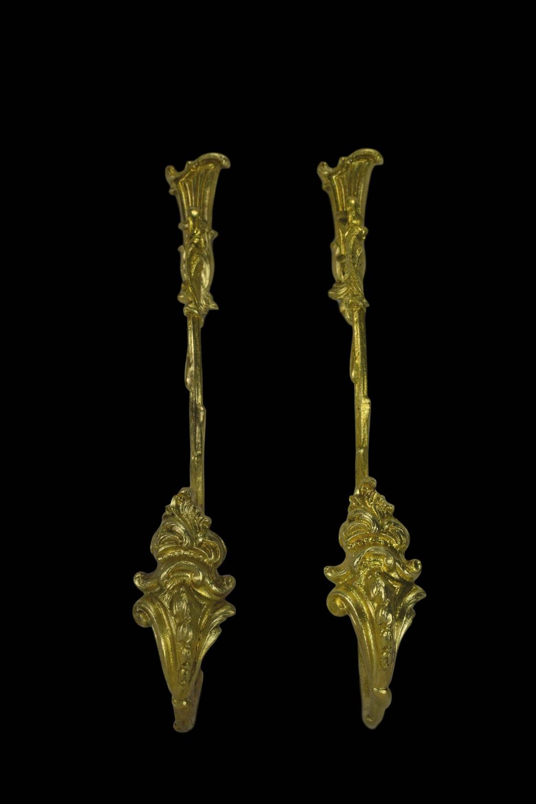 Large Antique French Regency Style Pair Of Ormolu Bronze Curtain Drapery Tiebacks Holdbacks 19th photo vintage