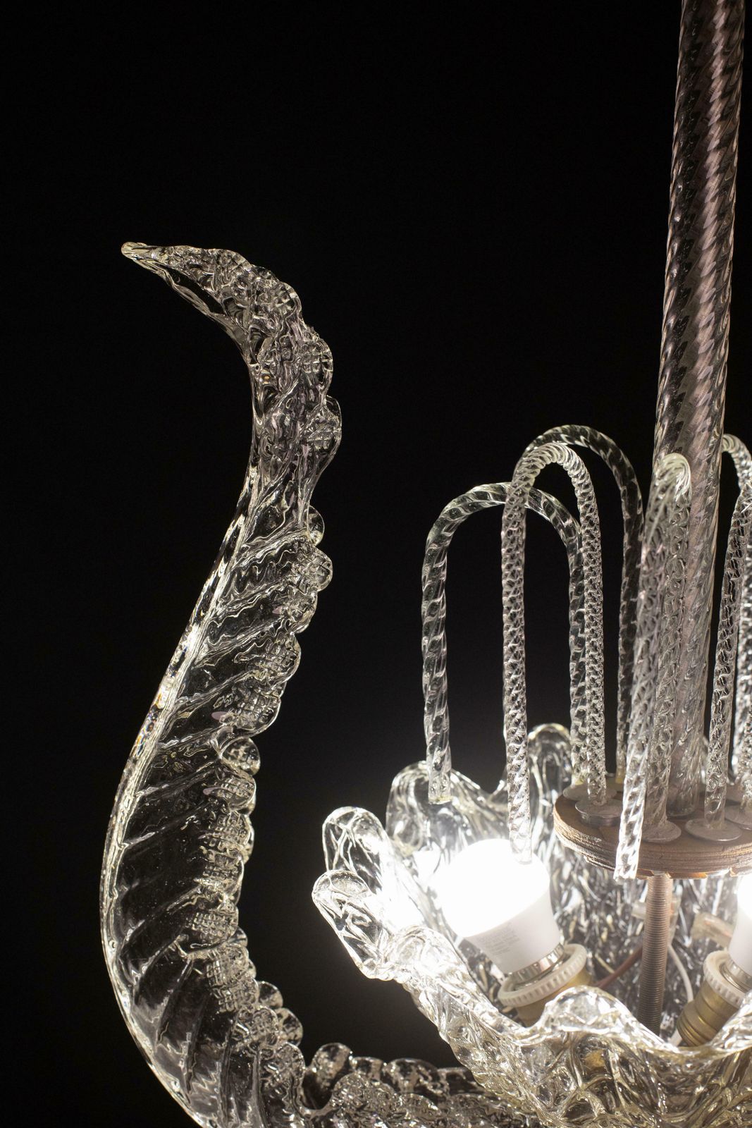 Set Of 2 Art Decò Fountain Chandelier By Barovier E Toso, Murano Glass, 1940 photo Lighting