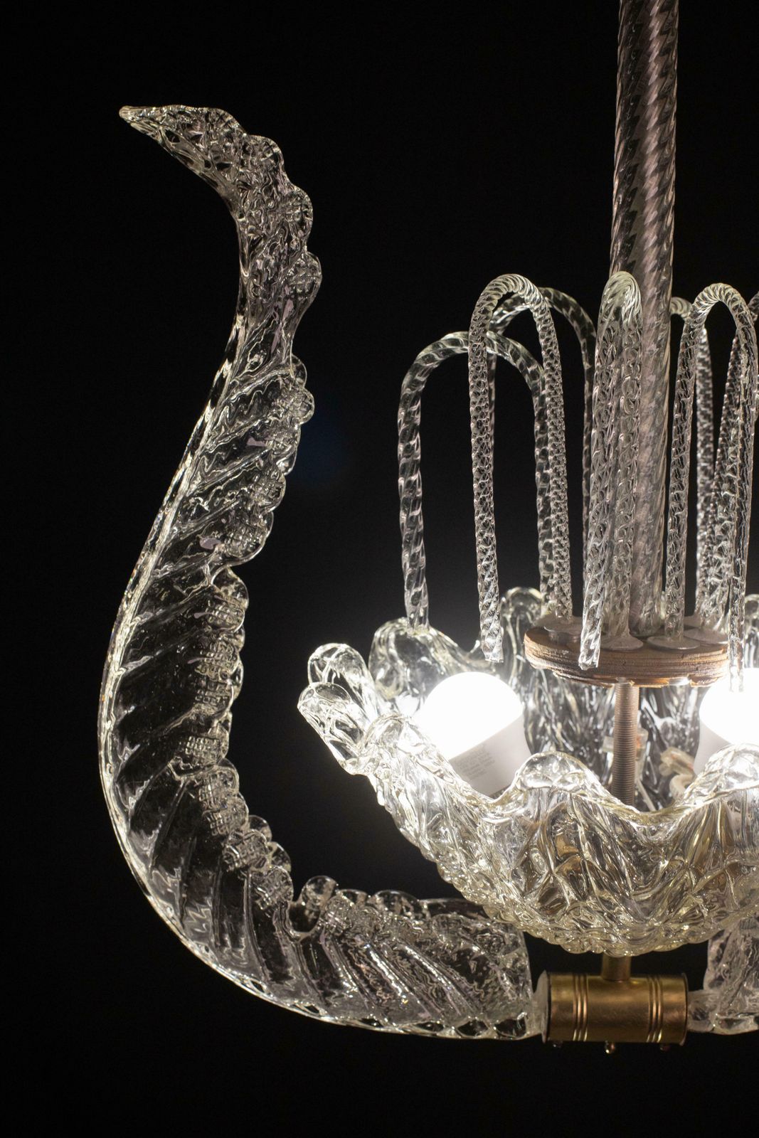 Set Of 2 Art Decò Fountain Chandelier By Barovier E Toso, Murano Glass, 1940 photo vinterior