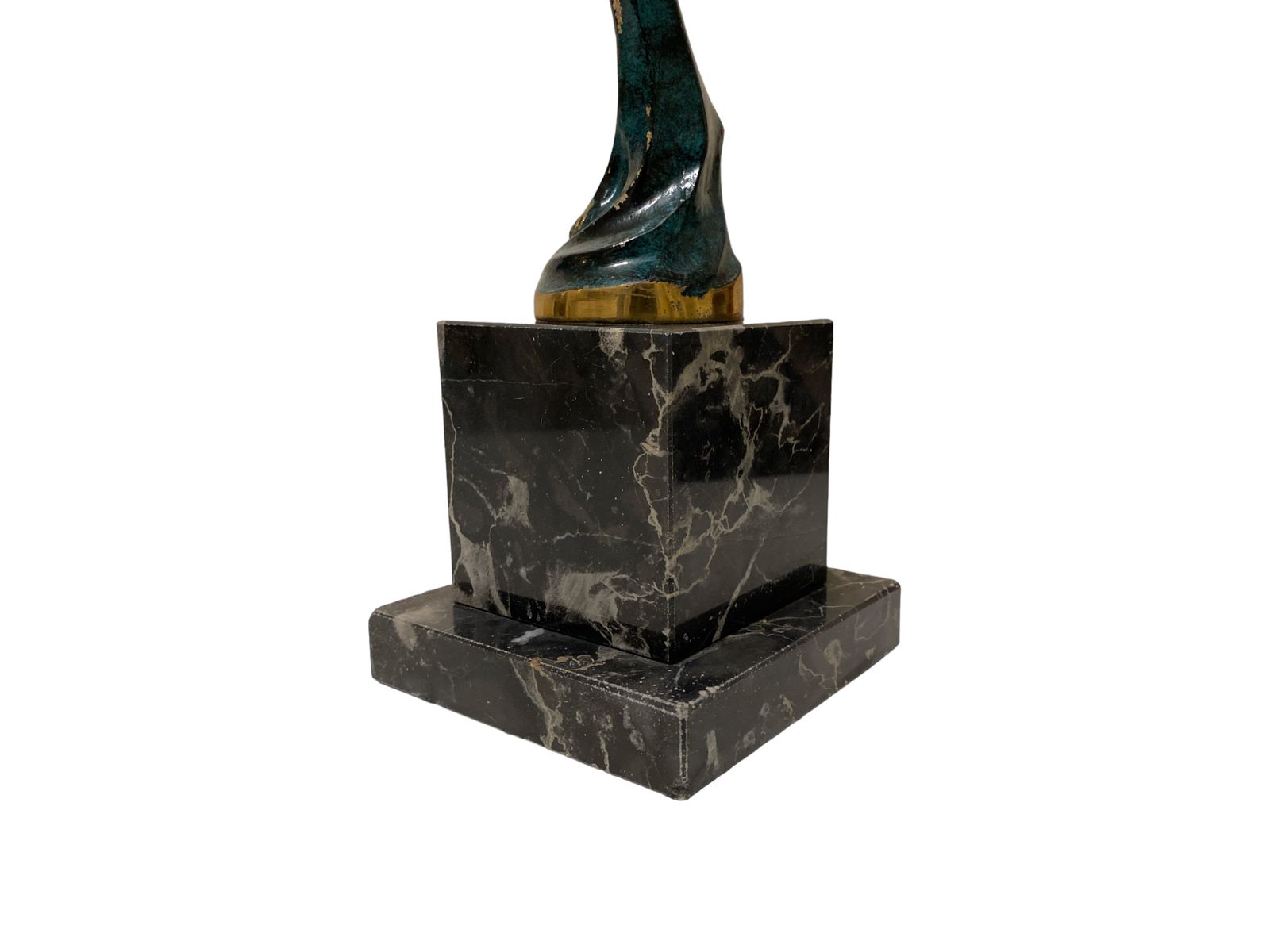 Elegant Bronze Woman Sculpture Of Victory With Marble Base – Exquisite Art Deco Masterpiece 34 Centimeters High photo for sale
