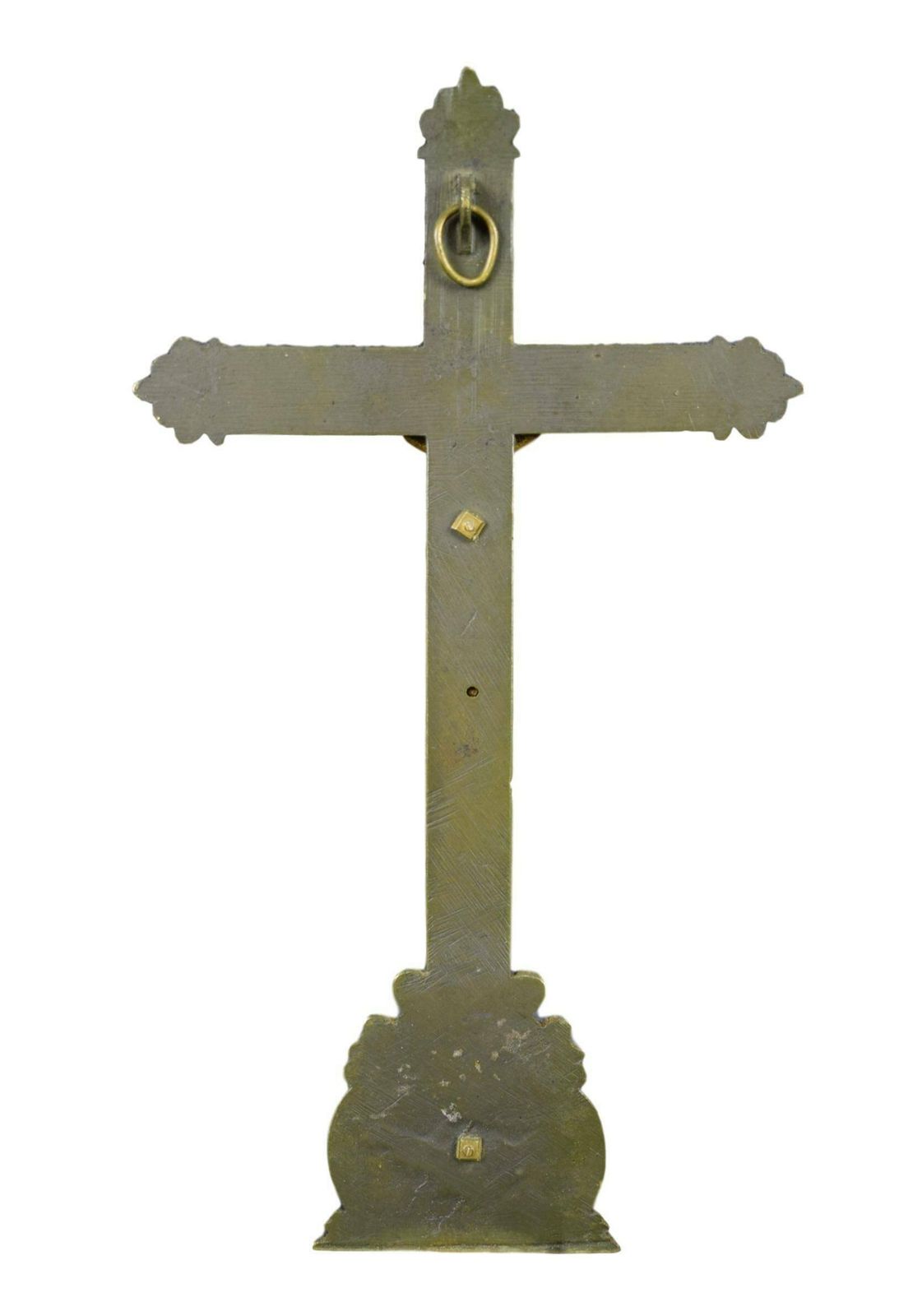 French Antique Wall Gilt Bronze Cross Crucifix photo 195.0