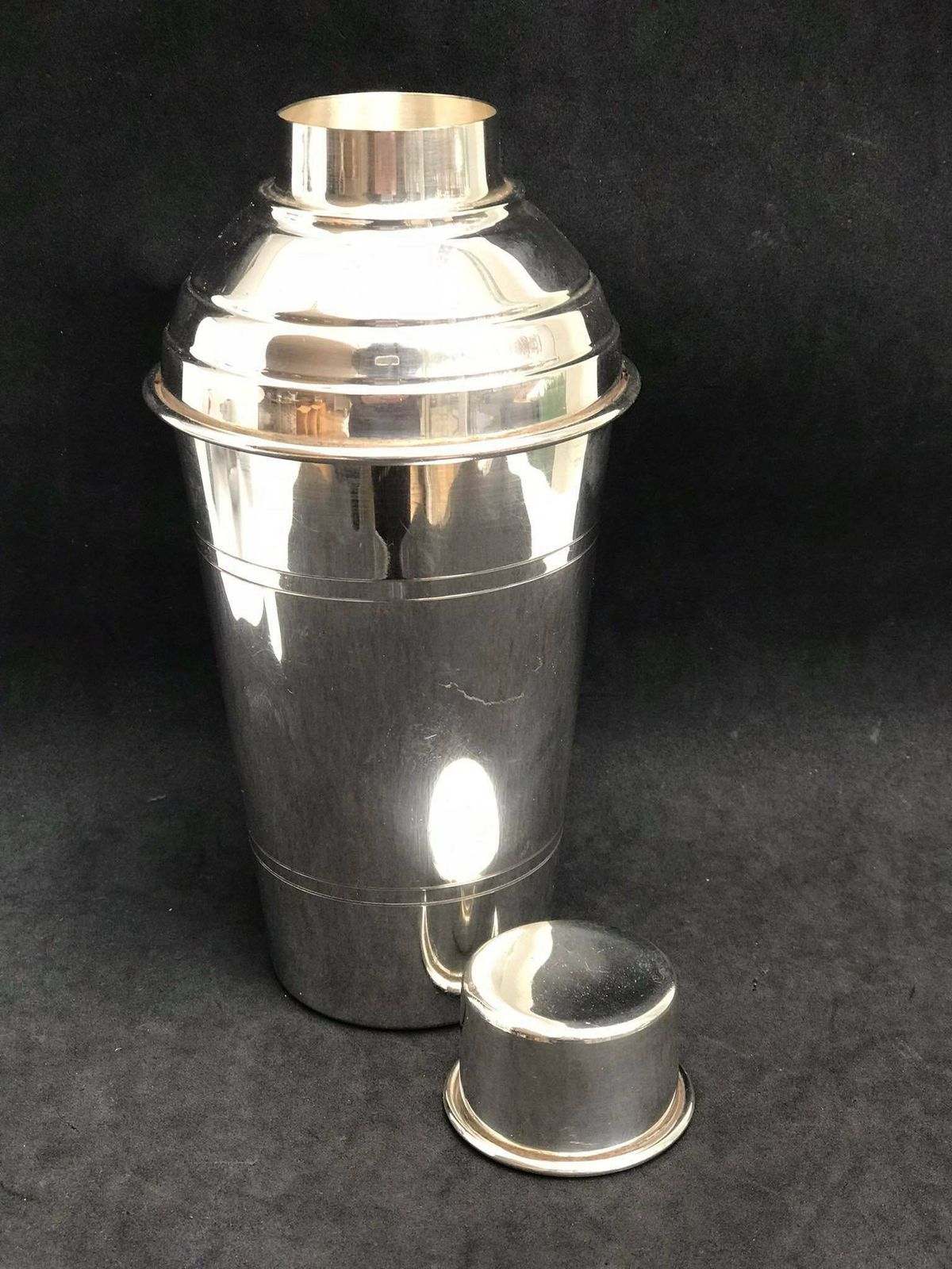 Art Deco Cocktail Shaker Antique 1920s Silver Plated Bar Cart Decor Mixology Tools Gift For Him Barware Accessories Gift For Dad Bar Decor photo vinterior