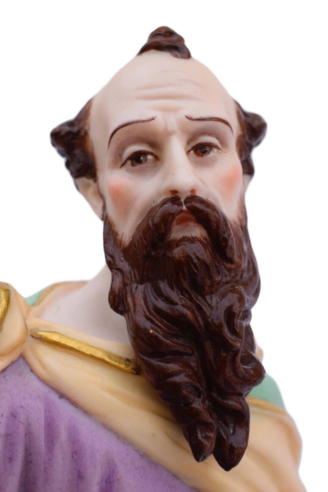 photo furniture French Antique Large Rare Polychrome Bisque Statue Of Saint Paul 19th.C   Old Church Saint Figure   Porcelain Apostle Statue