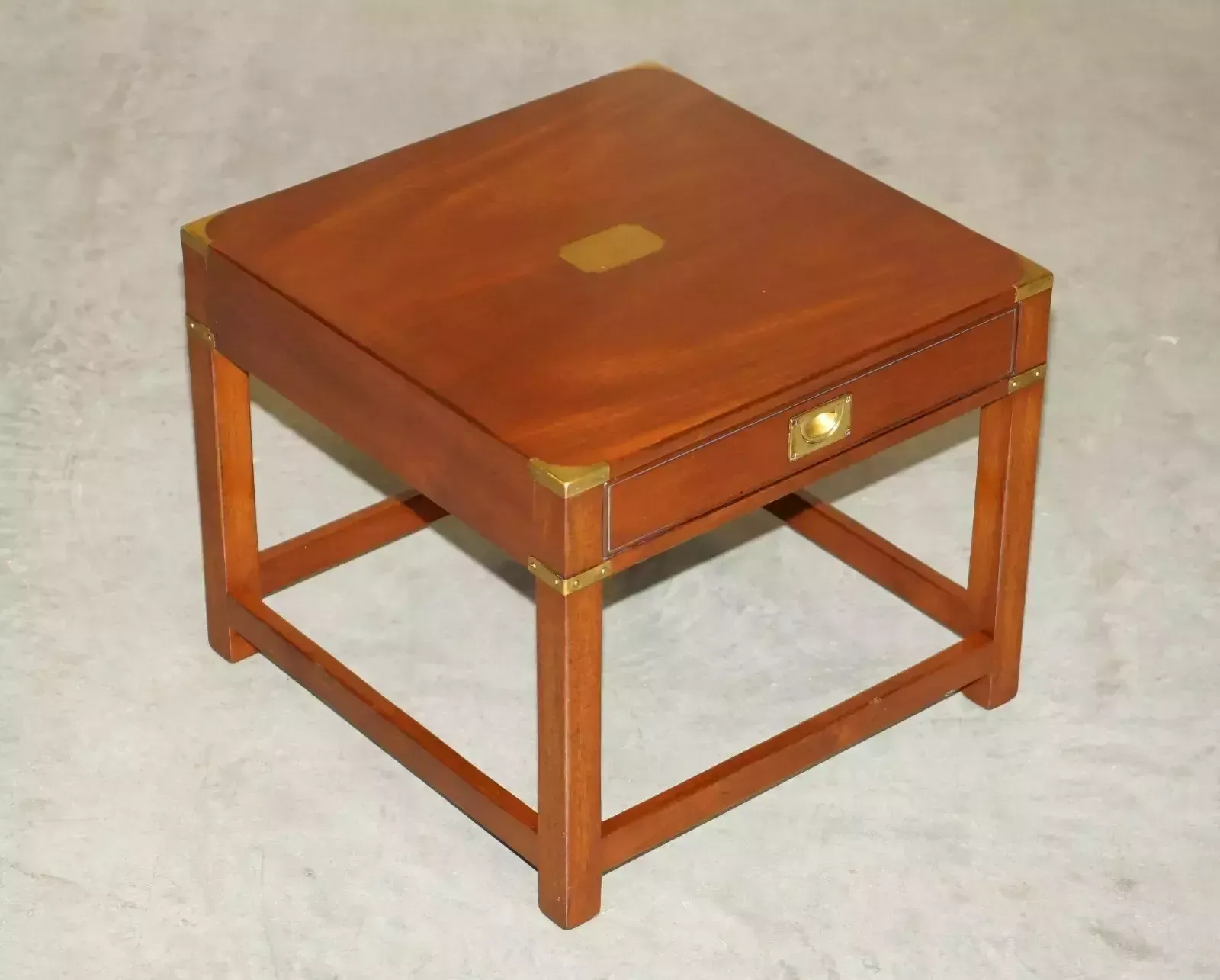 Fine Pair Of Harrods Kennedy Mahogany Military Campaign Single Drawer Tables photo furniture