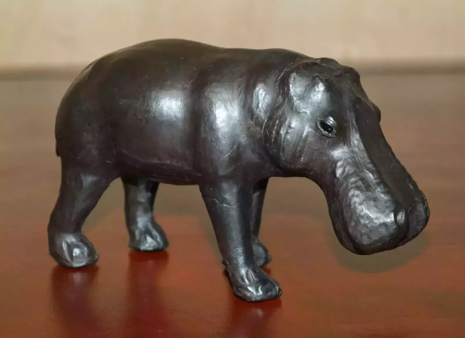 Small Infant Liberty's London Omersa Brown Leather Hippopotamus Footstool