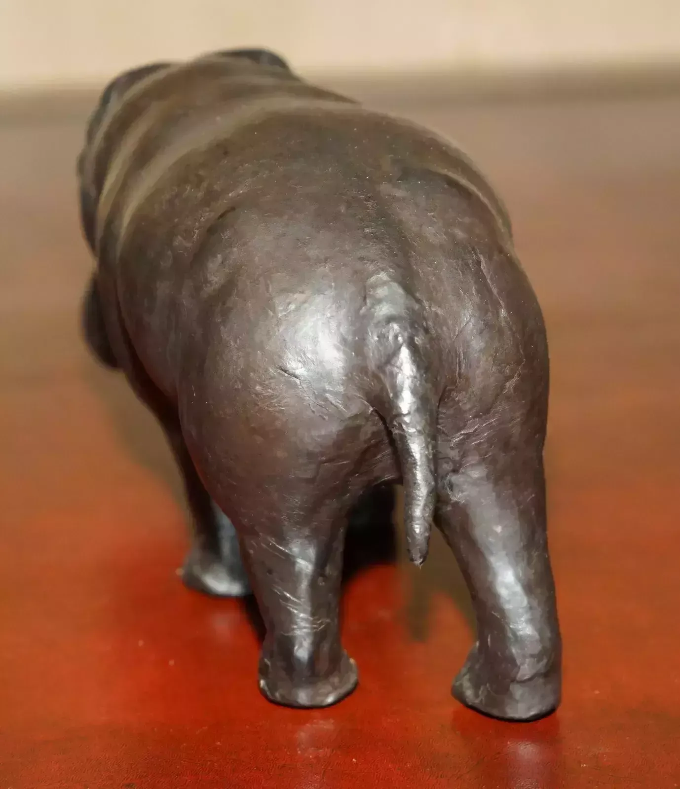 photo furniture Small Infant Liberty's London Omersa Brown Leather Hippopotamus Footstool