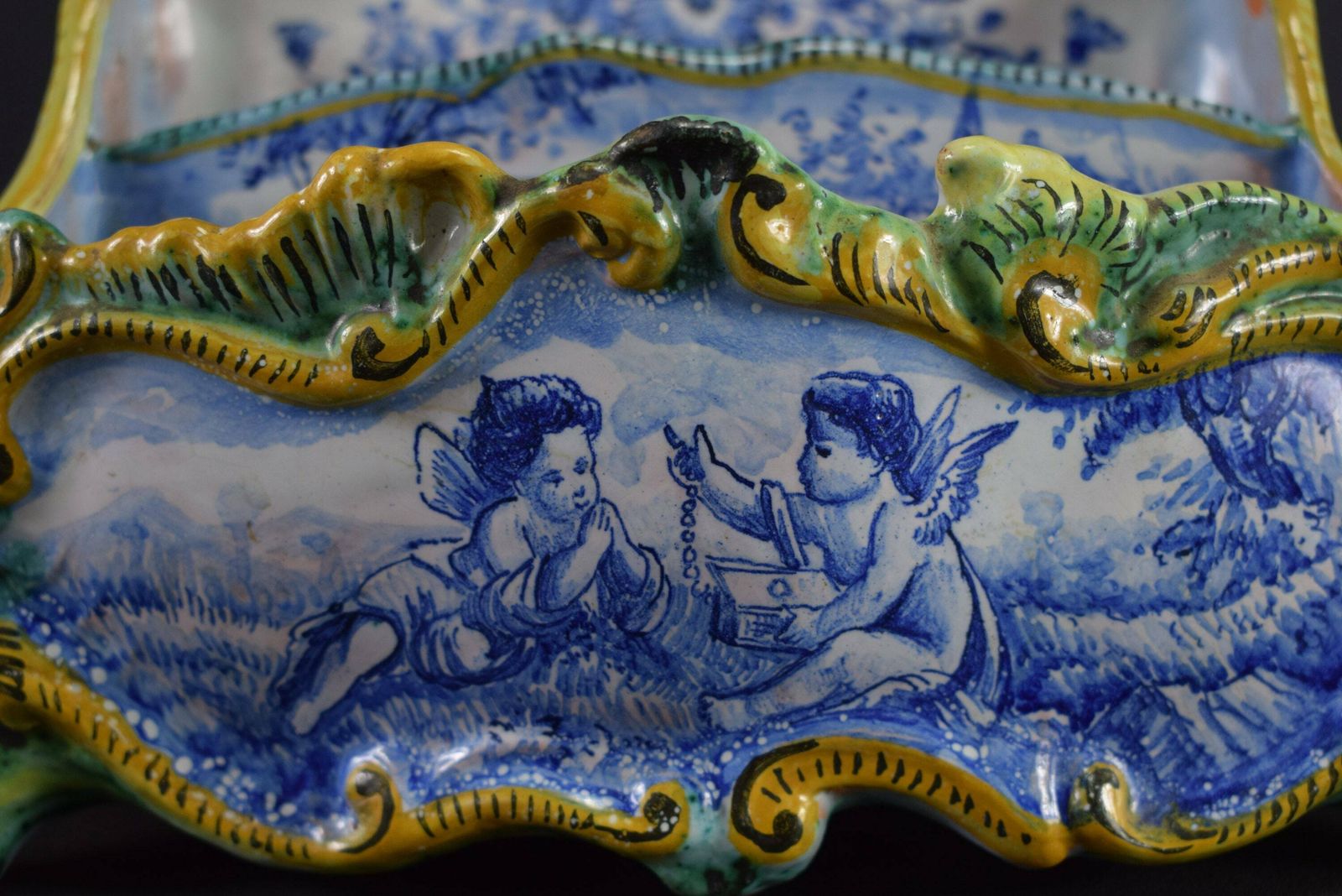 Vintage French Antique Letter Holder In Nevers Earthenware F.Cottars photo furniture