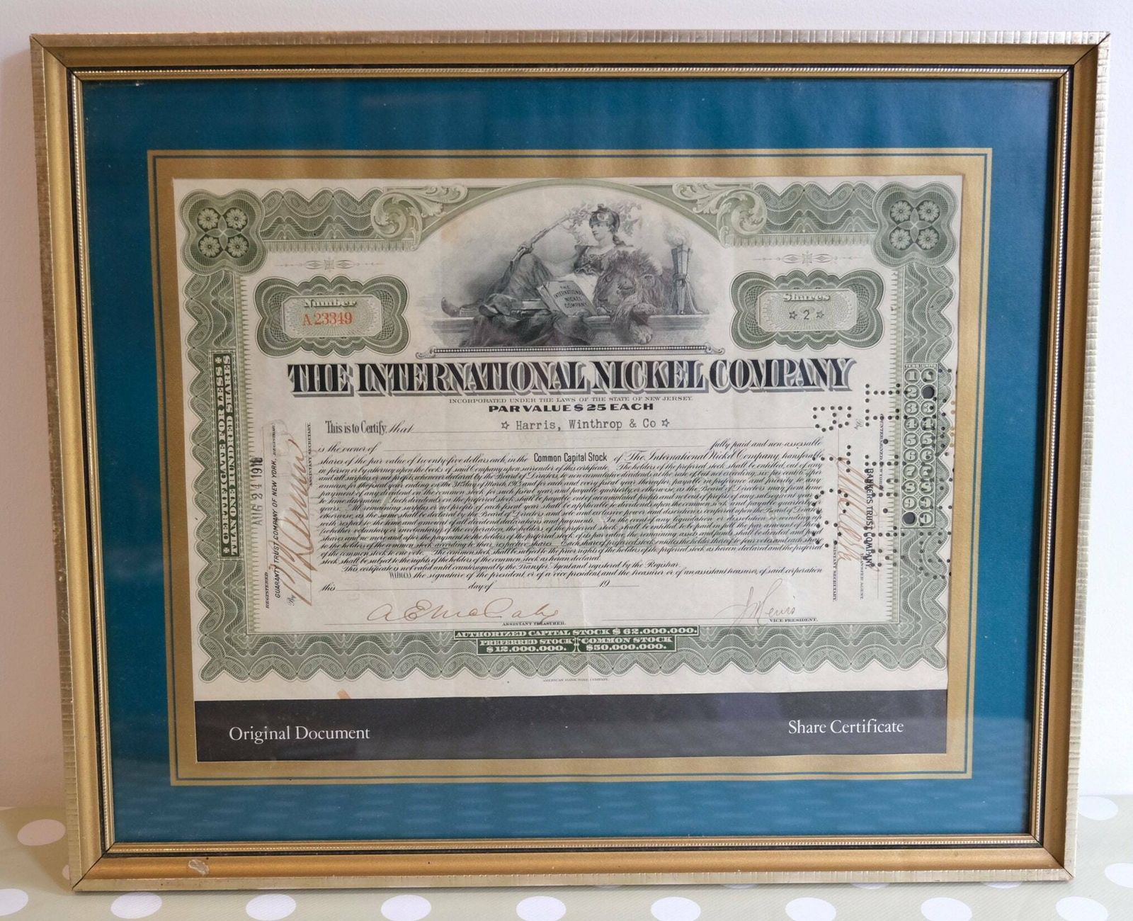Railroad Stock Certificate, Antique Stock Certificates photo buy