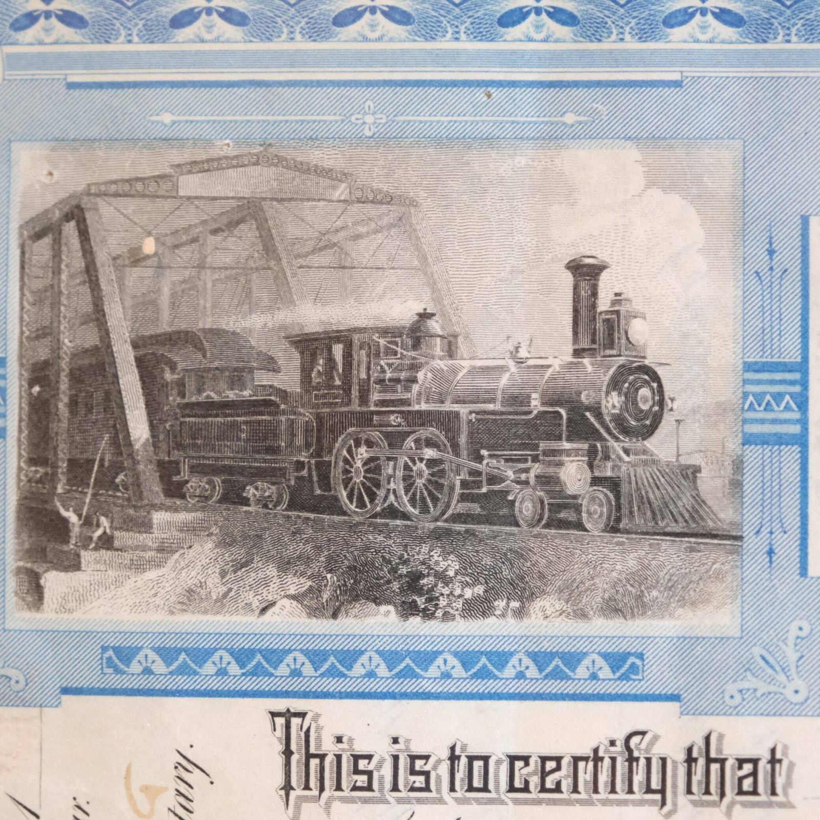 Antique Railroad Stock Certificates 1904 | Chicago Eastern Illinois Railway | Framed  Scripophily | Steam Train Wall Art | photo Home Decor