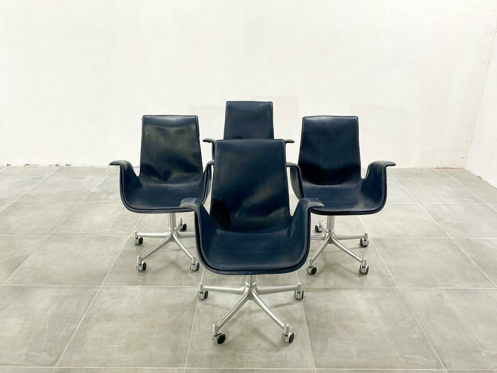Fk 6727 Tulip Office Chair Attributed To Fabricius & Kastholm For Kill International, 1960s, Set Of 4 photo 4440.0