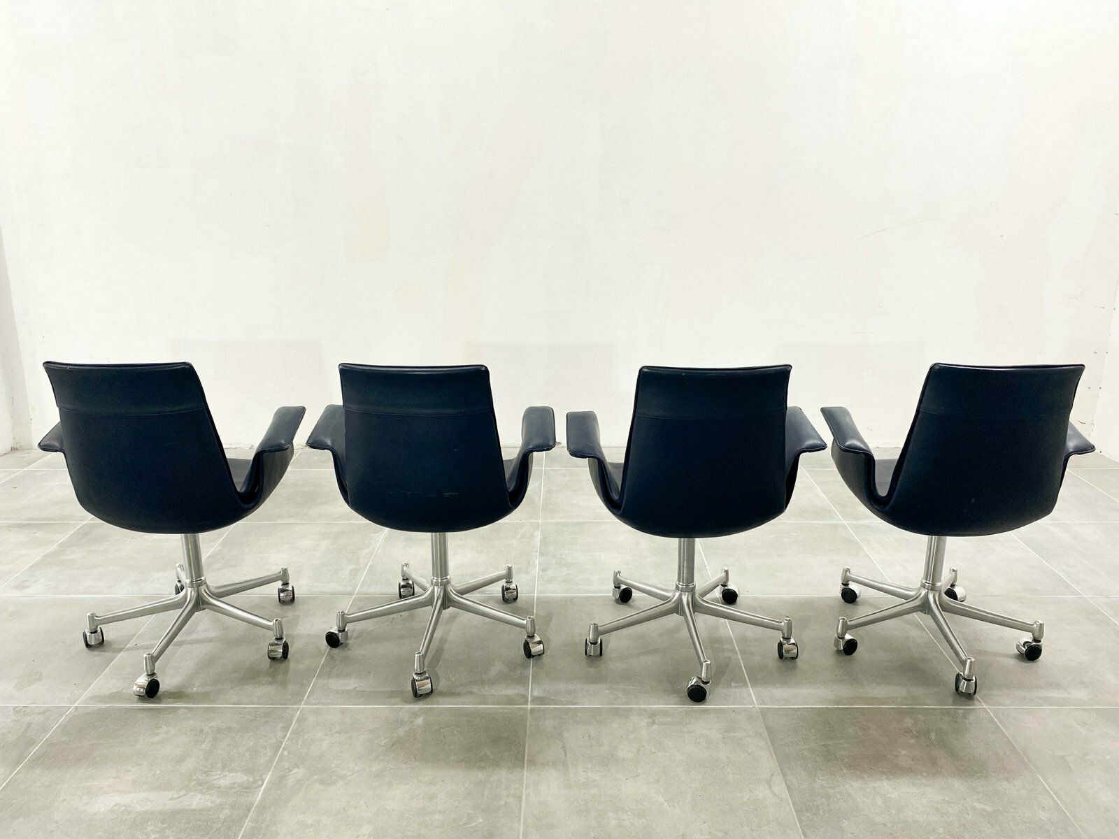 Furniture Fk 6727 Tulip Office Chair Attributed To Fabricius & Kastholm For Kill International, 1960s, Set Of 4 photo