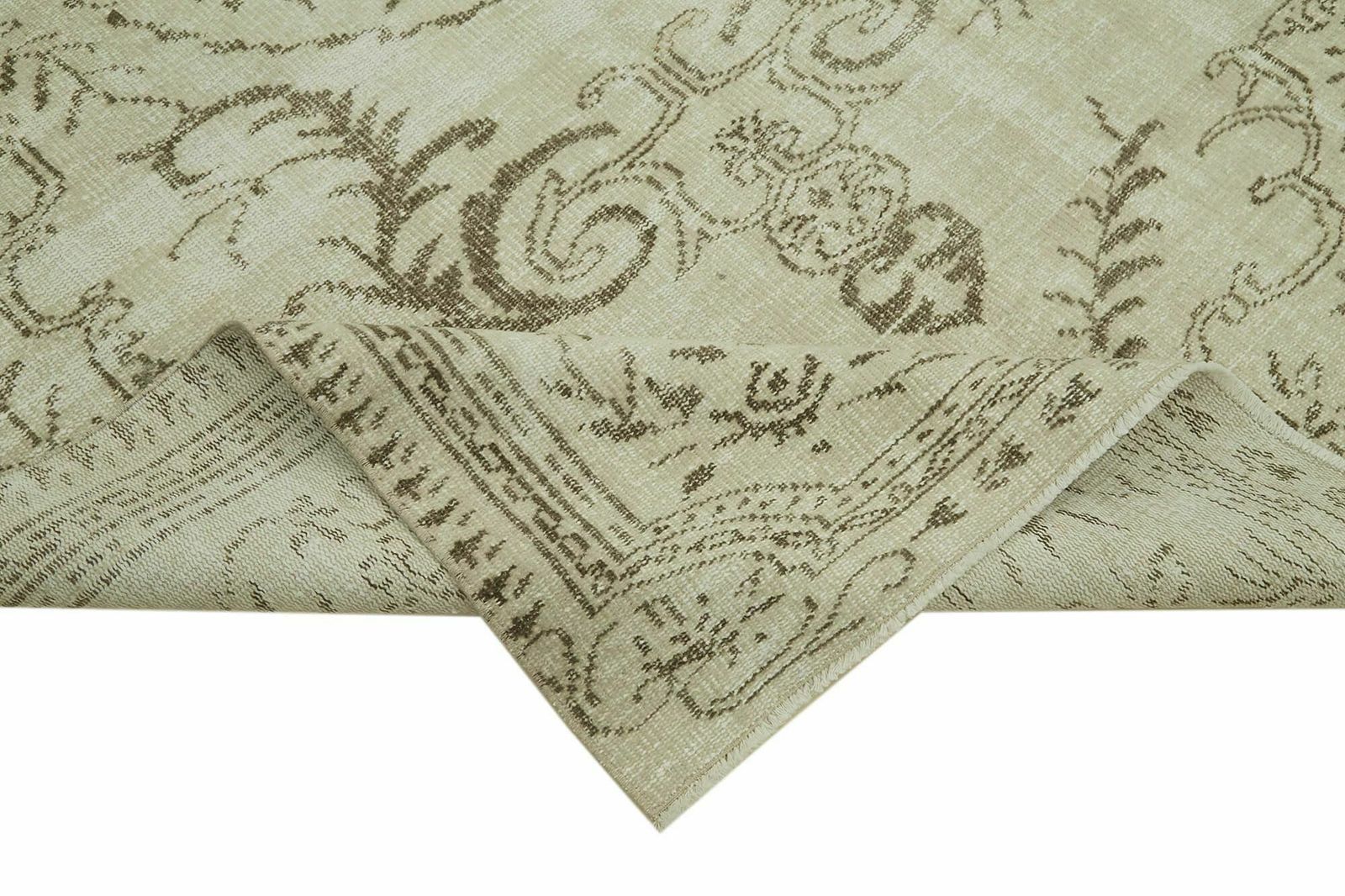 6x9 Beige Turkish Vintage Area Rug photo vinterior