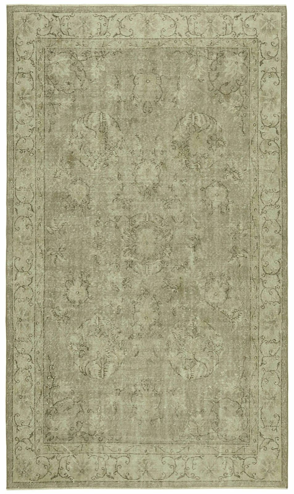 5x9 Beige Turkish Vintage Area Rug   41799