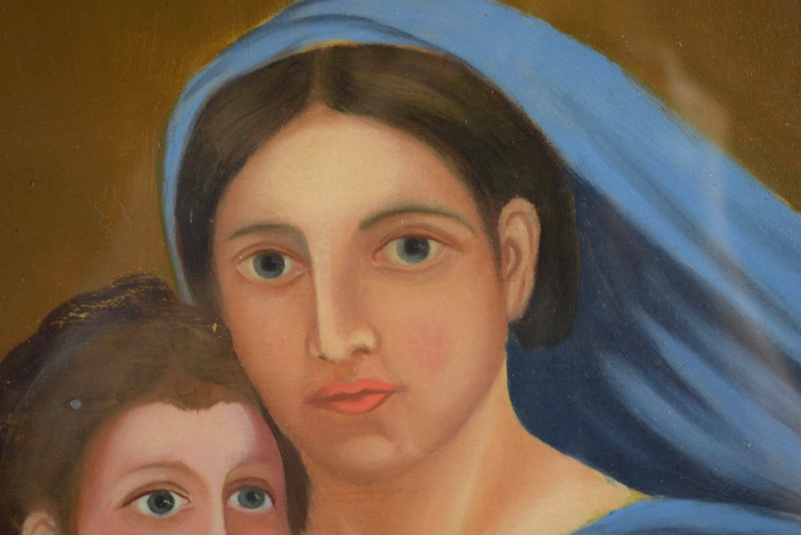 Antique French Oil Painting Italian Madonna And Child photo Art