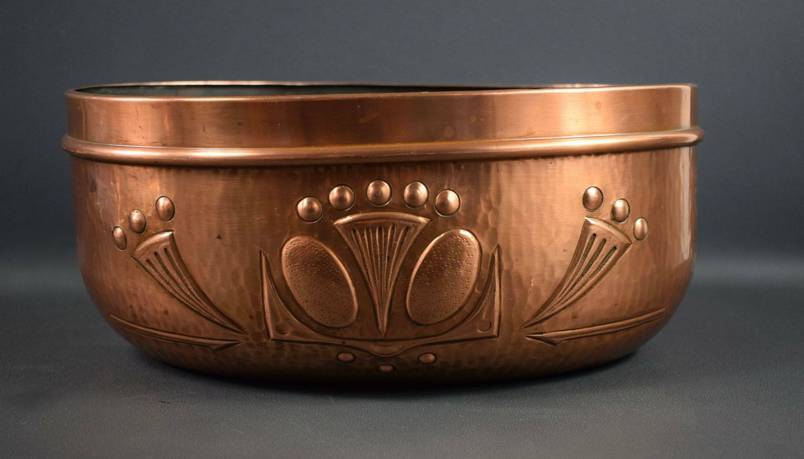 French Art Nouveau Antique Copper Cache Pot Planter photo Home Decor