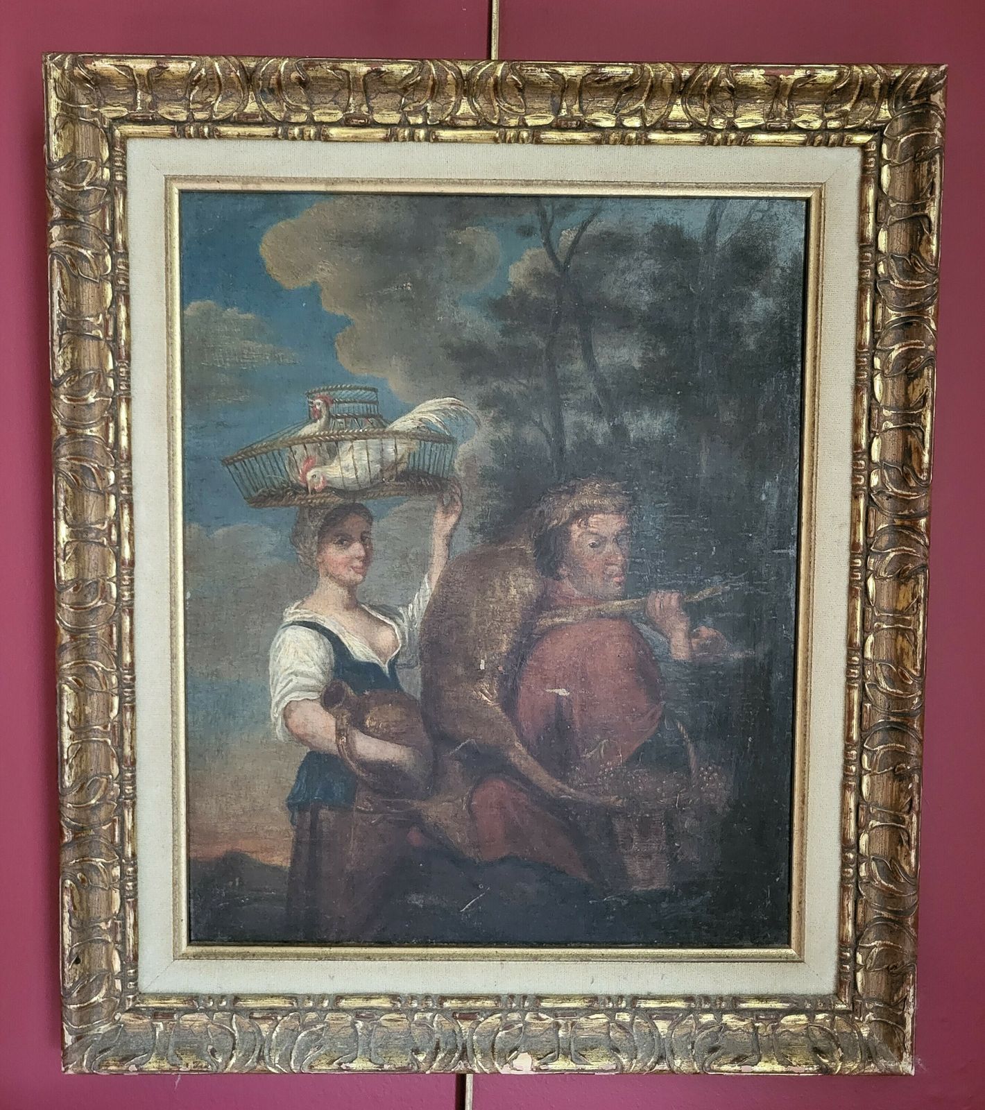 Oil Painting Of A Hunter With Lady