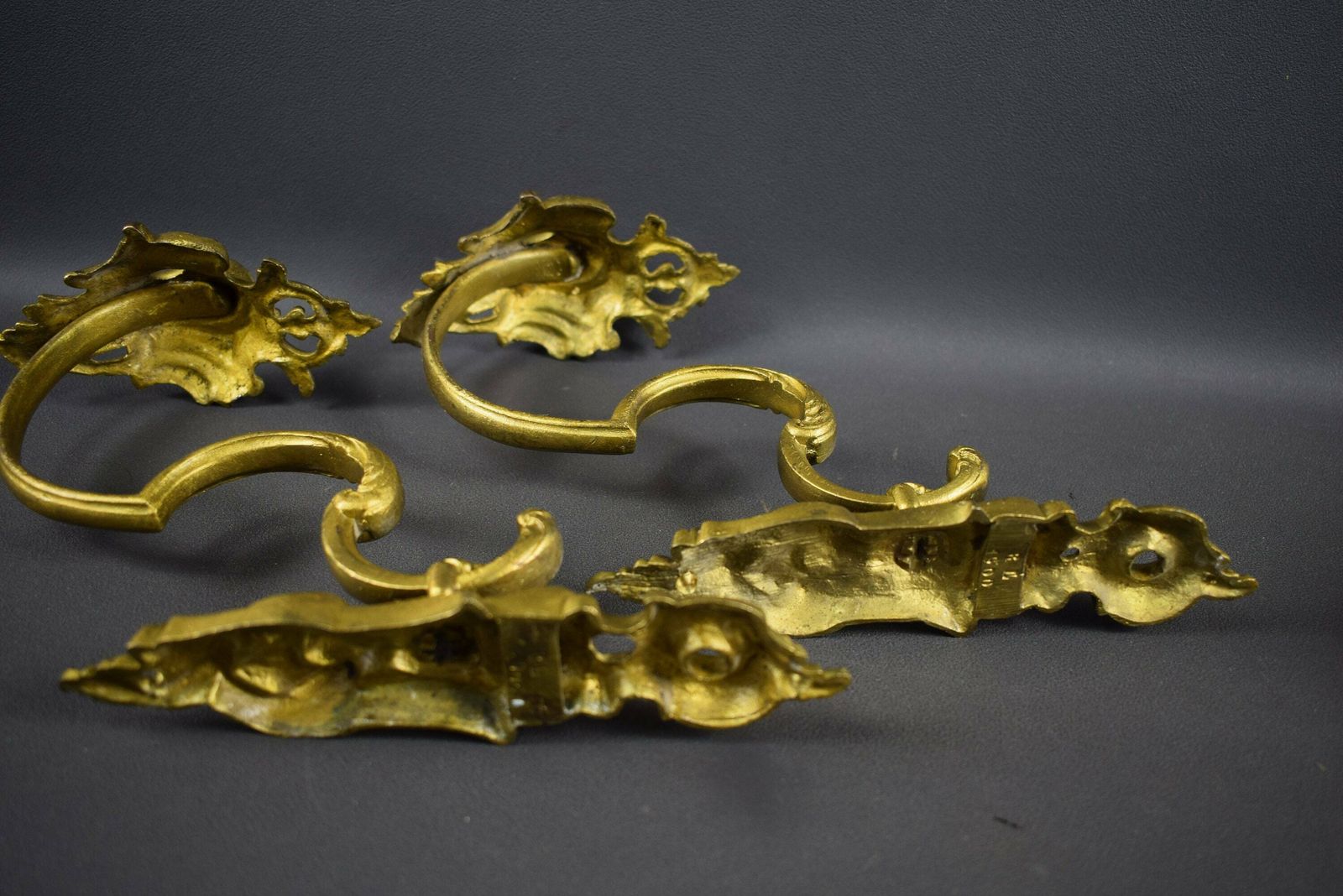 French Antique Set Of 4 Large Louis XV Style Tiebacks Holdbacks 19th photo vintage