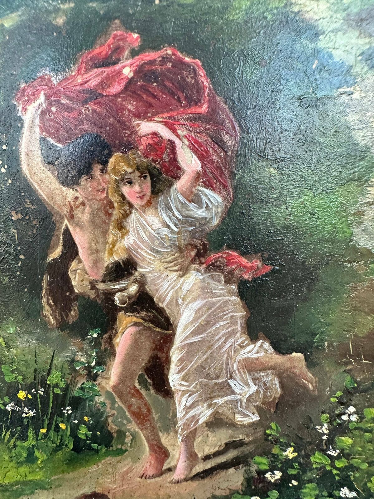 Antique French Painting 19th, 1800s photo Art