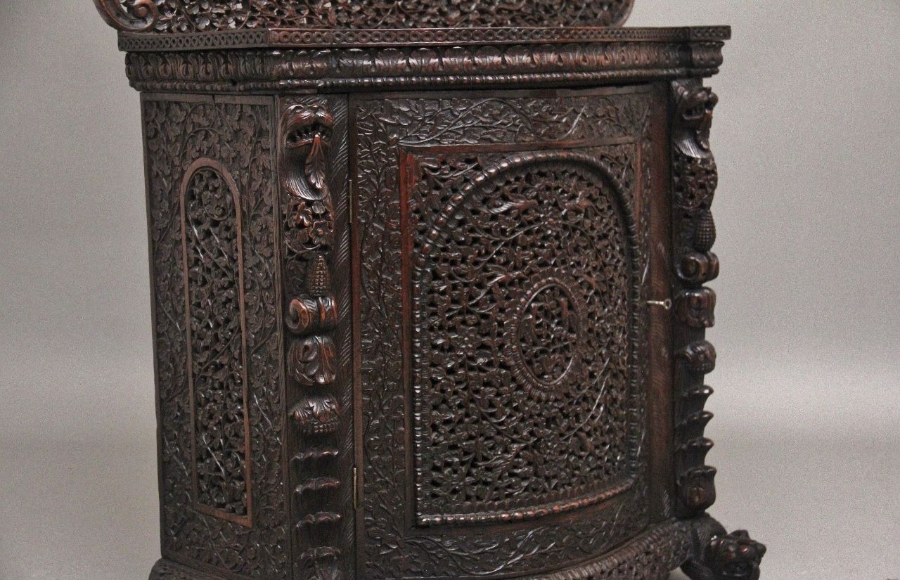 Furniture A Superb Quality 19th Century Anglo Indian Cabinet photo