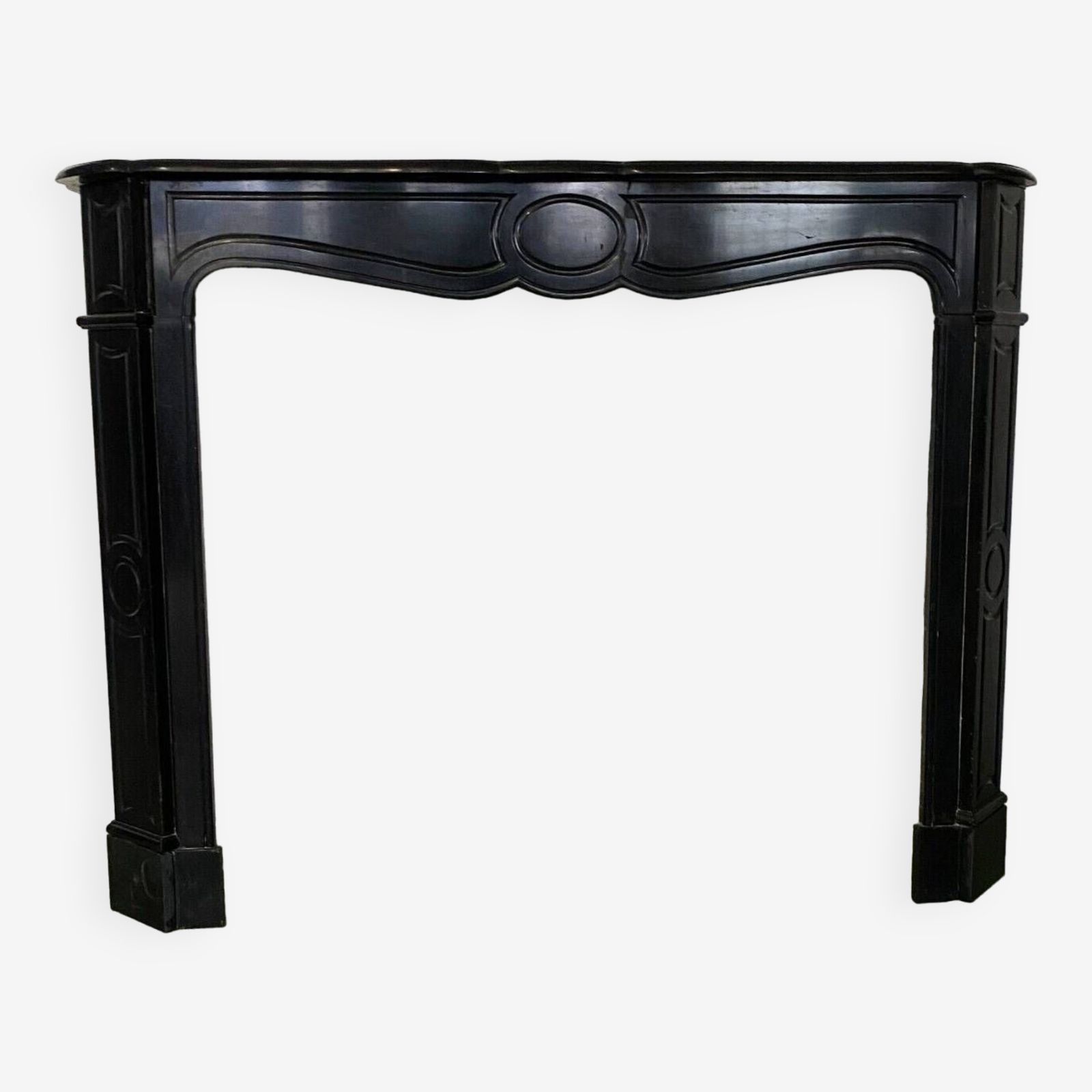 Louis XV Style Fireplace Model Pompadour Black Marble 20th Century