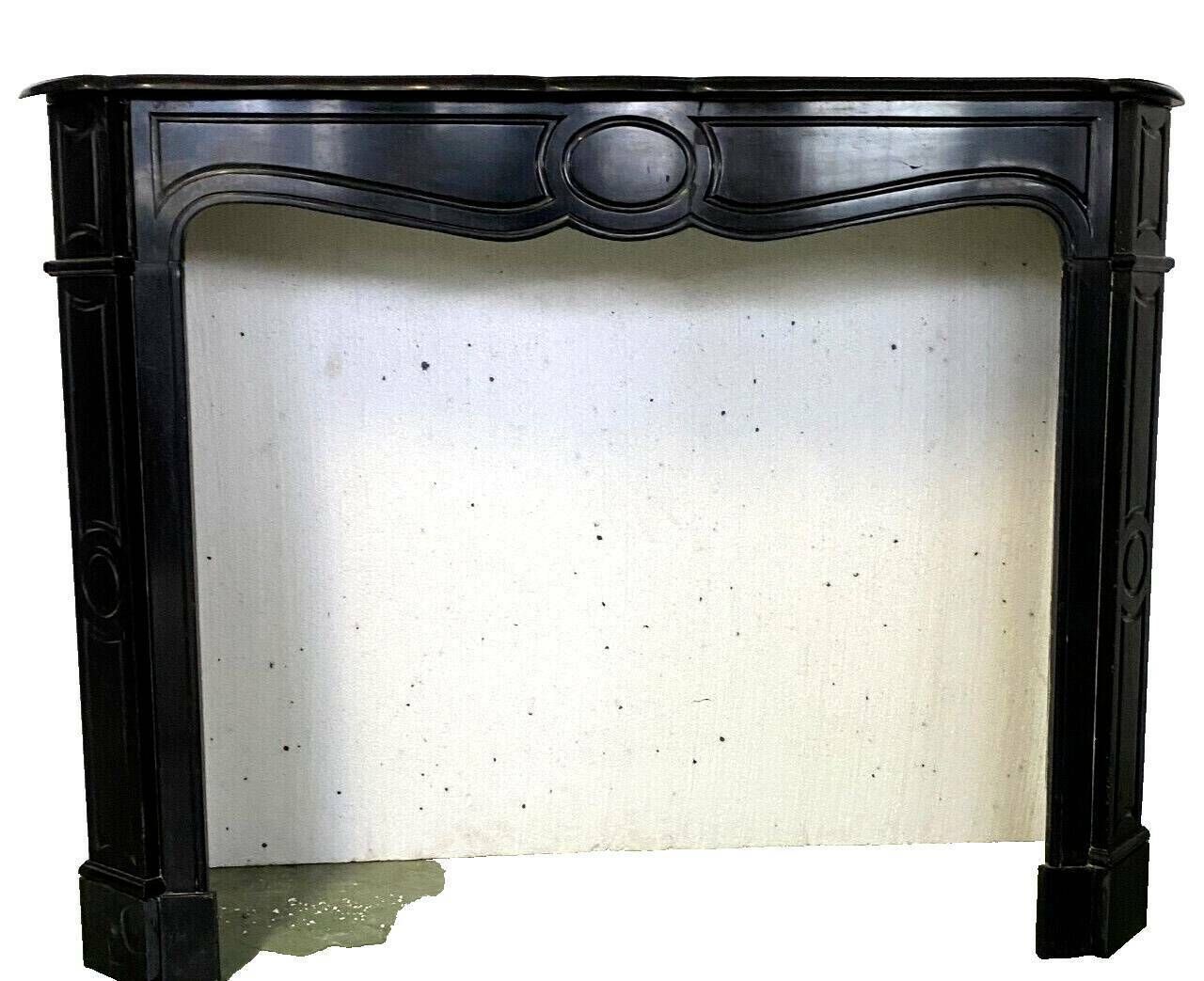photo for sale Louis XV Style Fireplace Model Pompadour Black Marble 20th Century