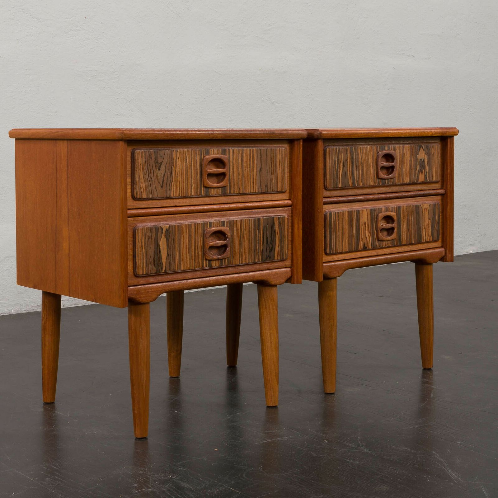 Mid Century Teak Bedside Tables With Rosewood Inlays, Denmark 1960s, Set Of 2 photo furniture