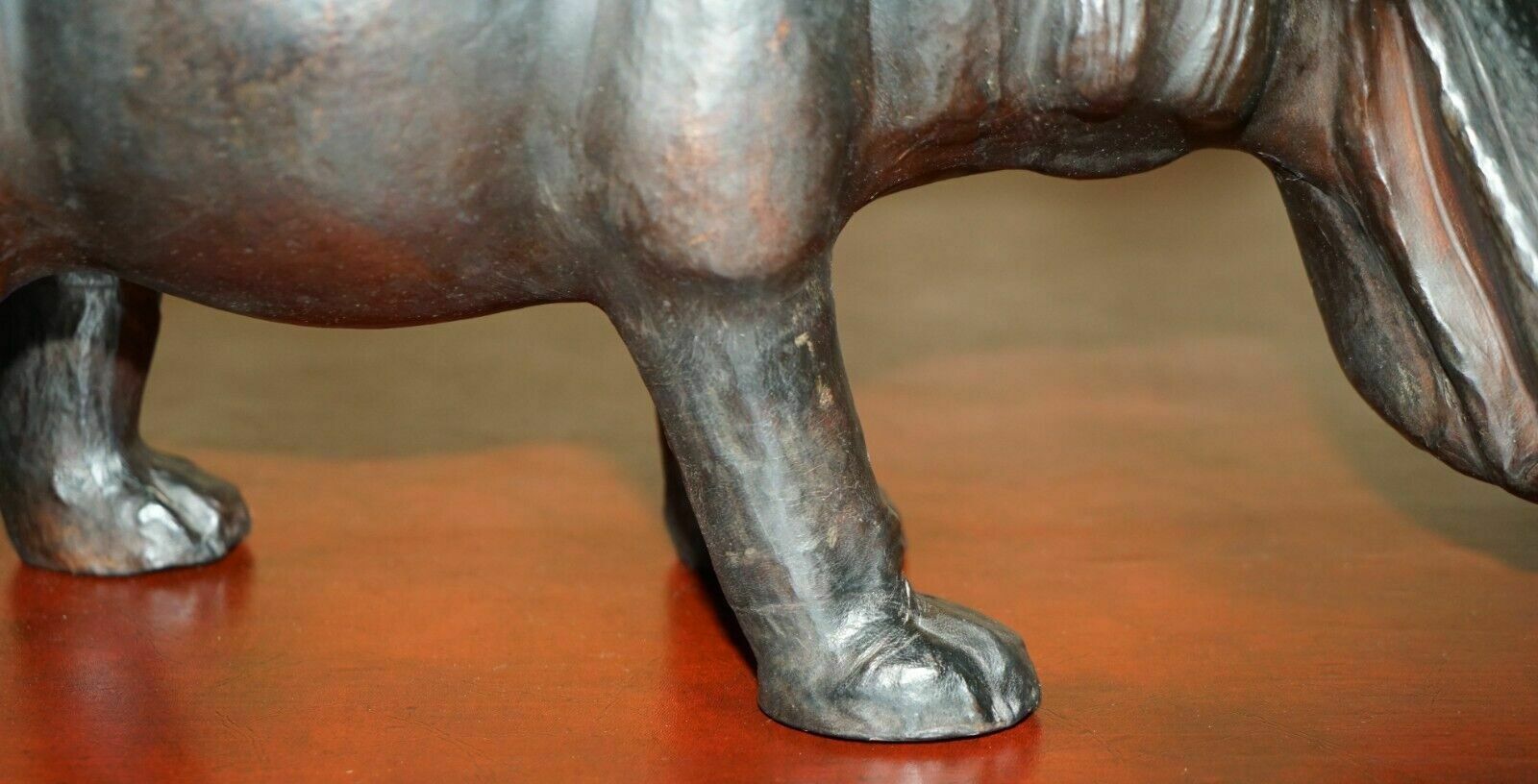 Collectable Liberty's London Omersa Brown Leather Hippopotamus Footstool Hippo photo Furniture
