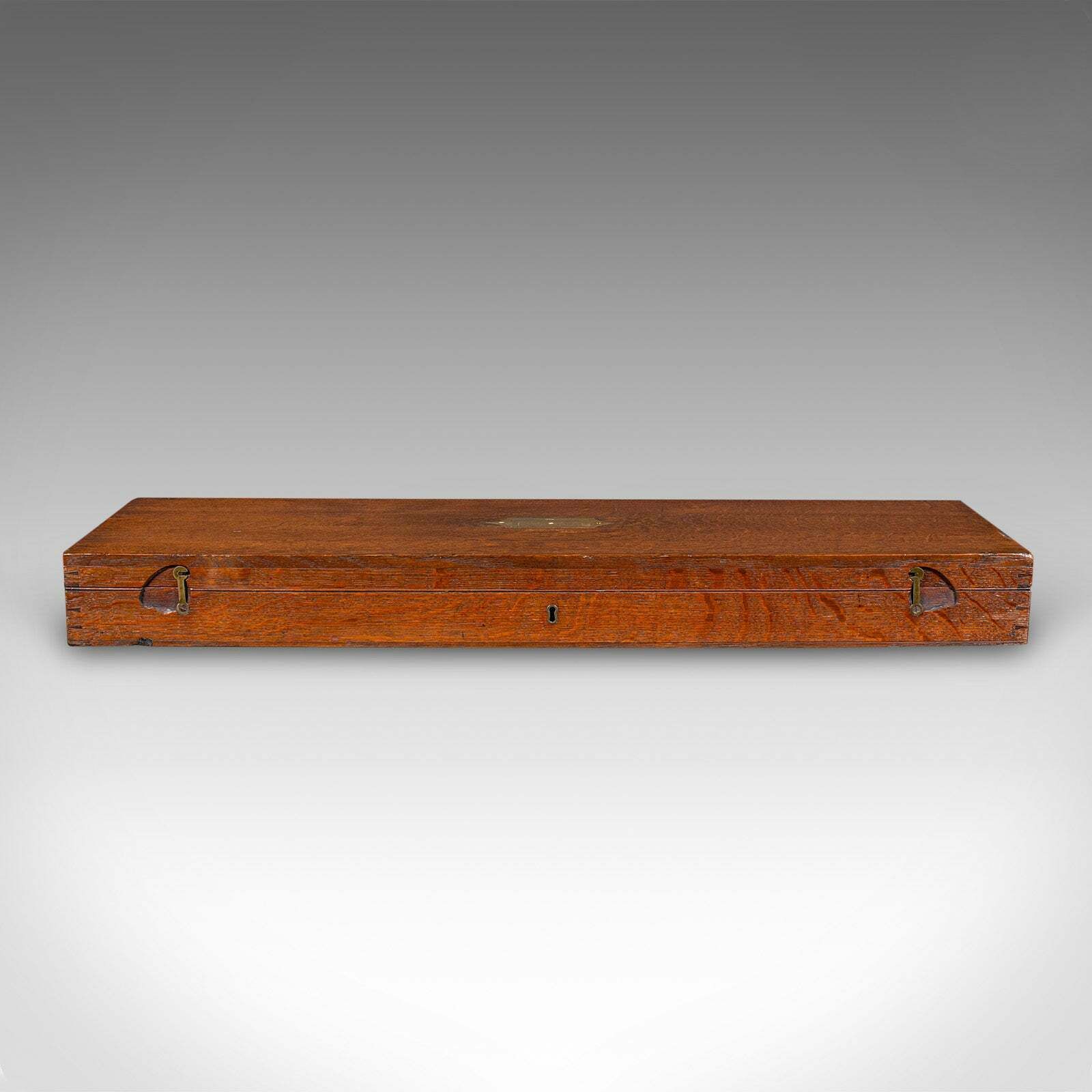 Antique Country House Parlour Game Case, English, Oak, Organiser Box, Victorian photo for sale