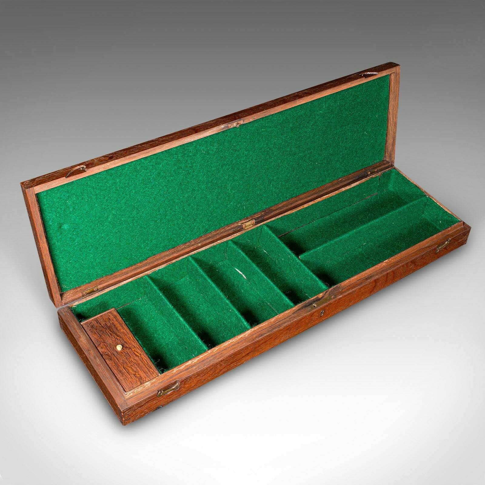 Antique Country House Parlour Game Case, English, Oak, Organiser Box, Victorian photo vintage