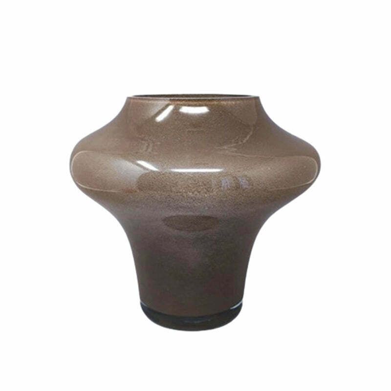 1970s Gorgeous Beige Vase In Murano Glass By Dogi. Made In Italy