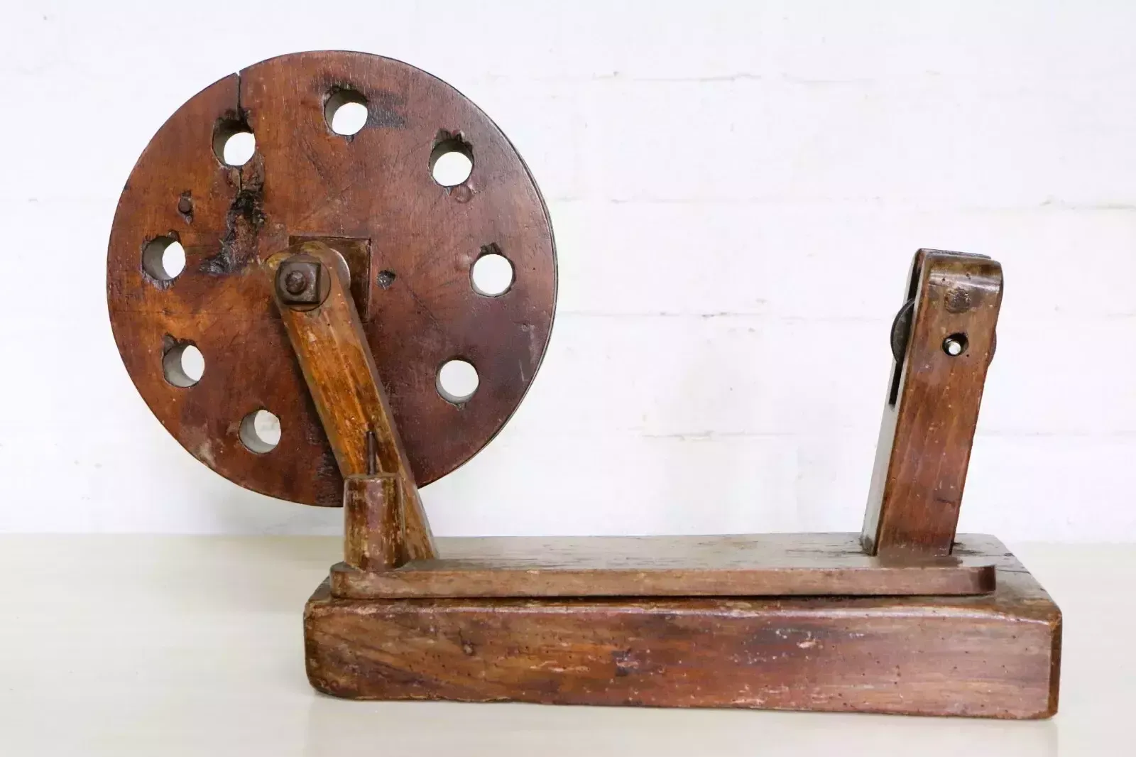 Antique Wool Winder Spinning Wheel 19th C. Indian Asian Charkha Country Rustic photo furniture