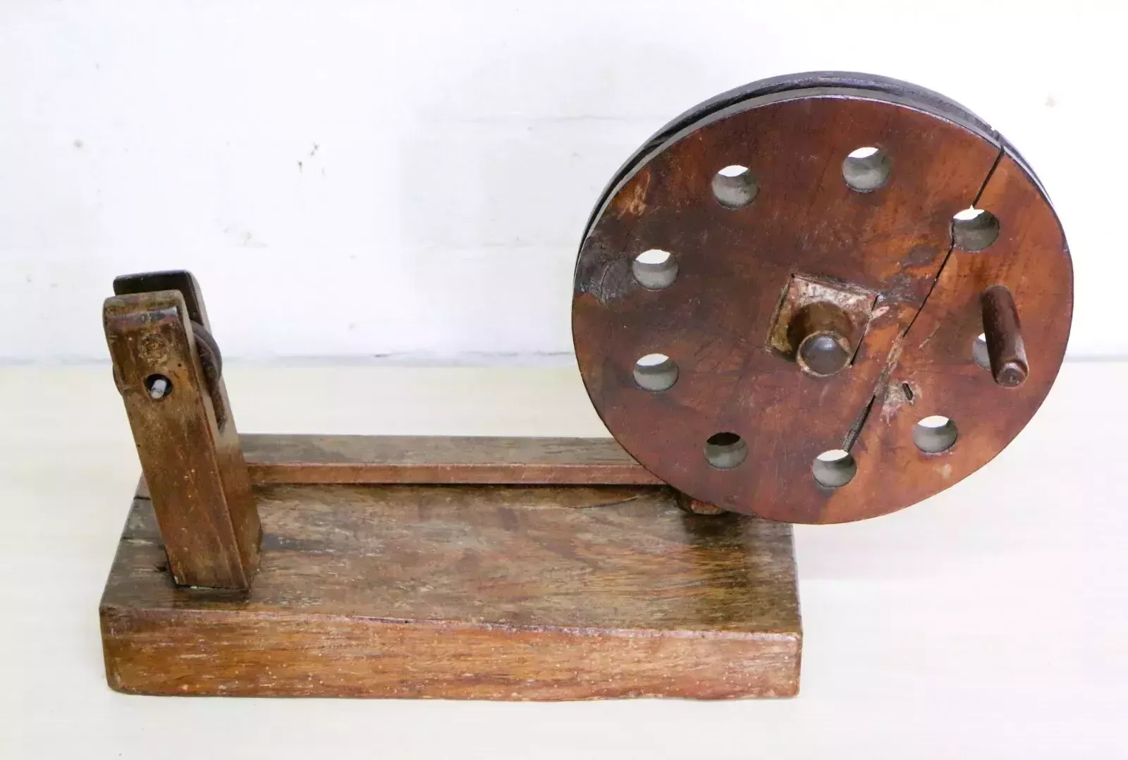 Antique Wool Winder Spinning Wheel 19th C. Indian Asian Charkha Country Rustic photo 85.0