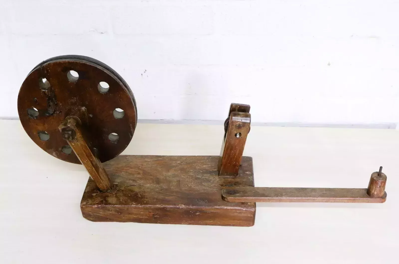 Antique Wool Winder Spinning Wheel 19th C. Indian Asian Charkha Country Rustic photo buy