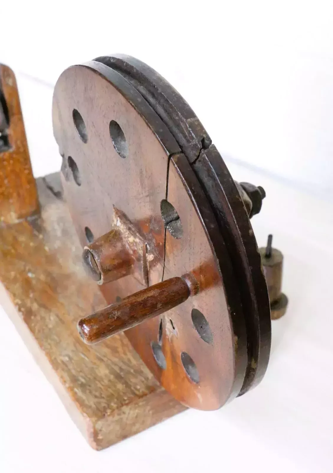 Home Decor Antique Wool Winder Spinning Wheel 19th C. Indian Asian Charkha Country Rustic photo