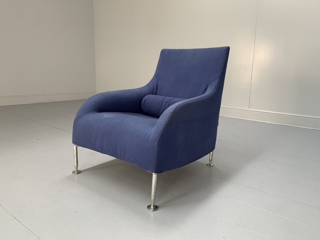 B&B Italia “Florence” Armchair – In Mid Blue Fabric
